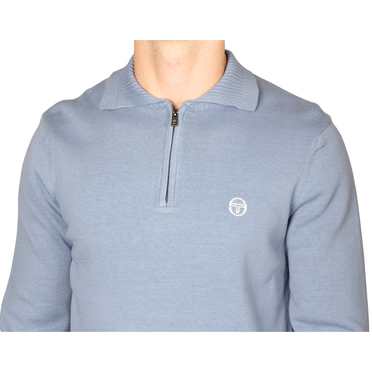 Mens Sergio Tacchini Country Blue Roberto Knitted L/s Polo