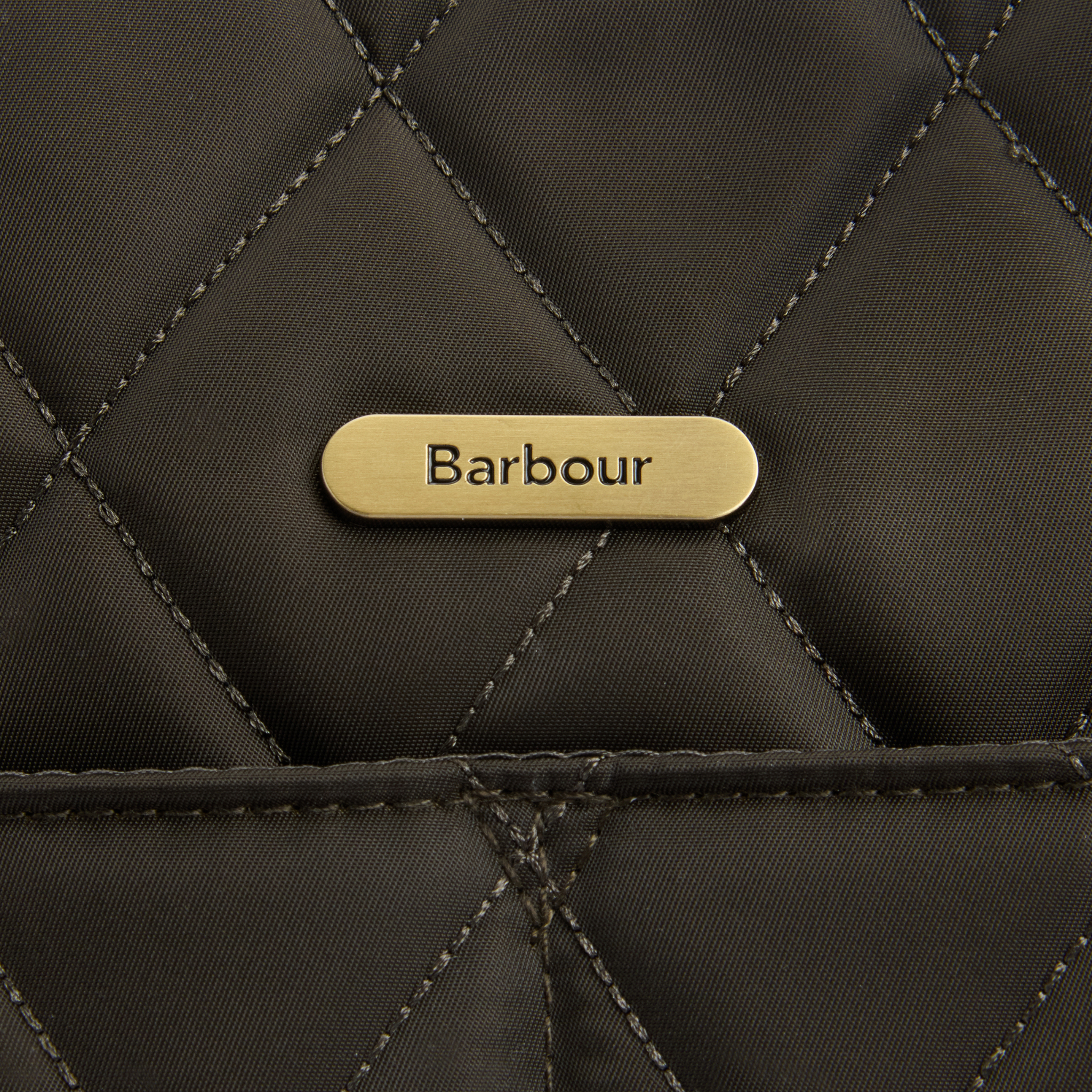 Womens Barbour Olive Quilted Tote Bag