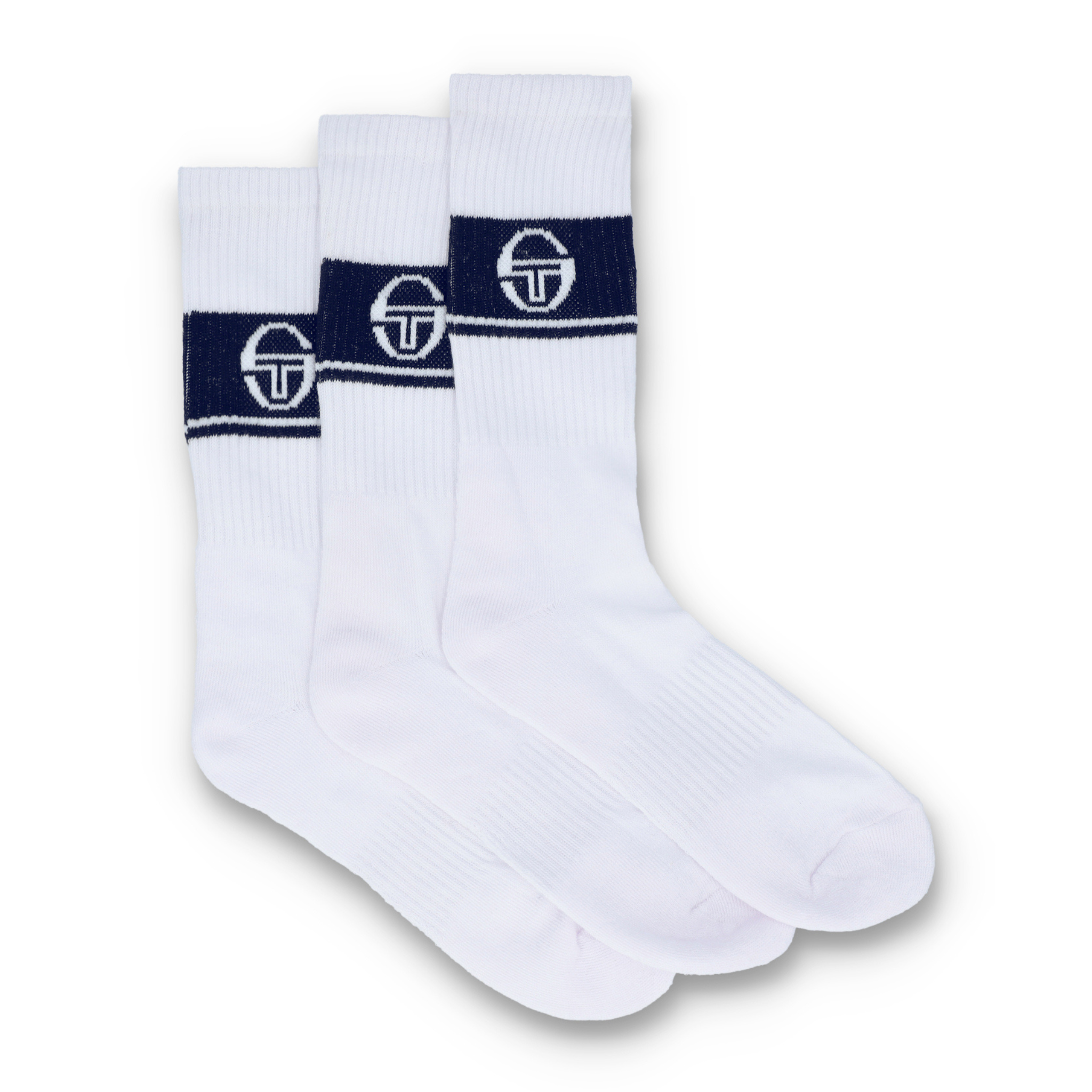 Mens Sergio Tacchini White/Maritime Blue Koos 3 Pack Socks