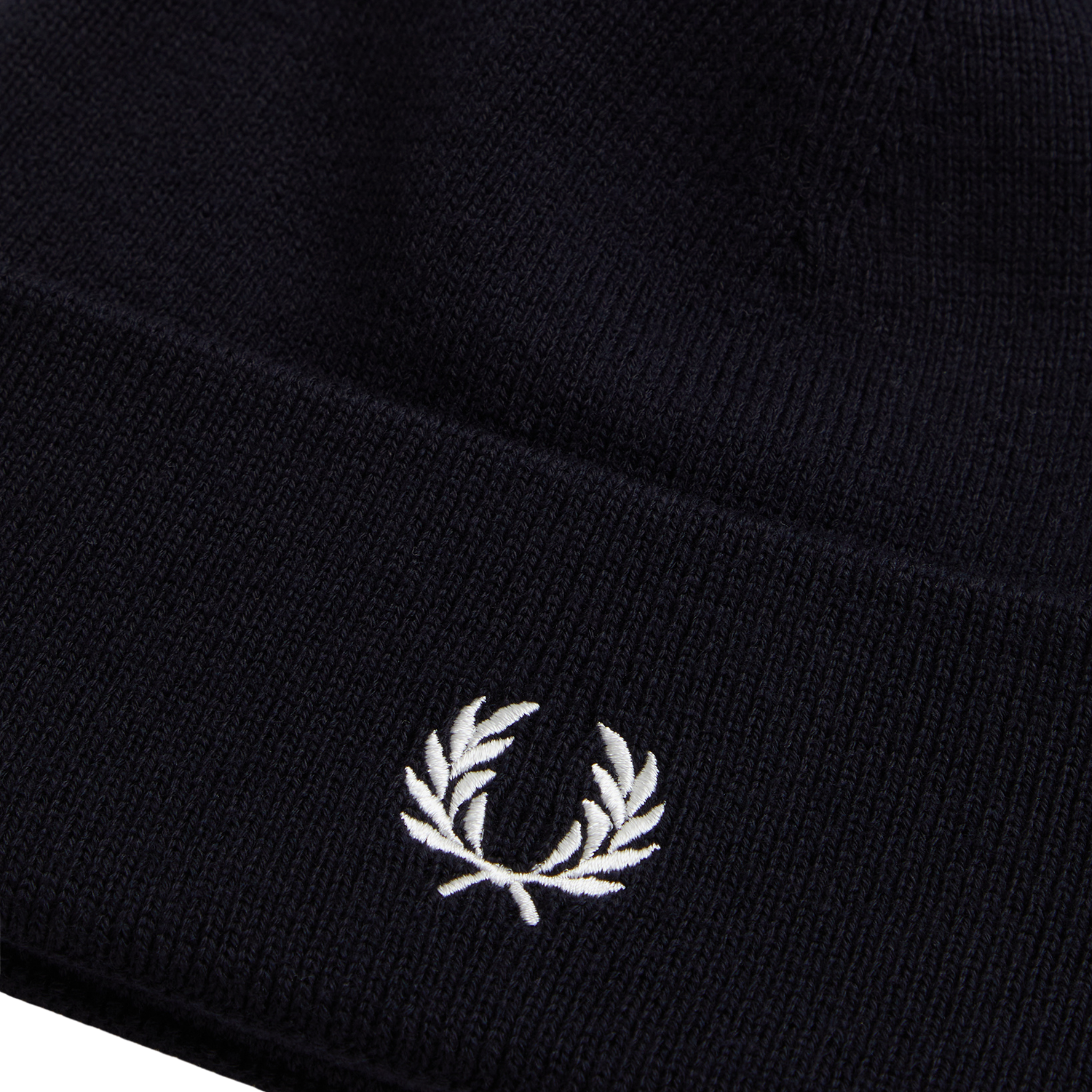 Mens Fred Perry Navy/Snow White Classic Merino Beanie