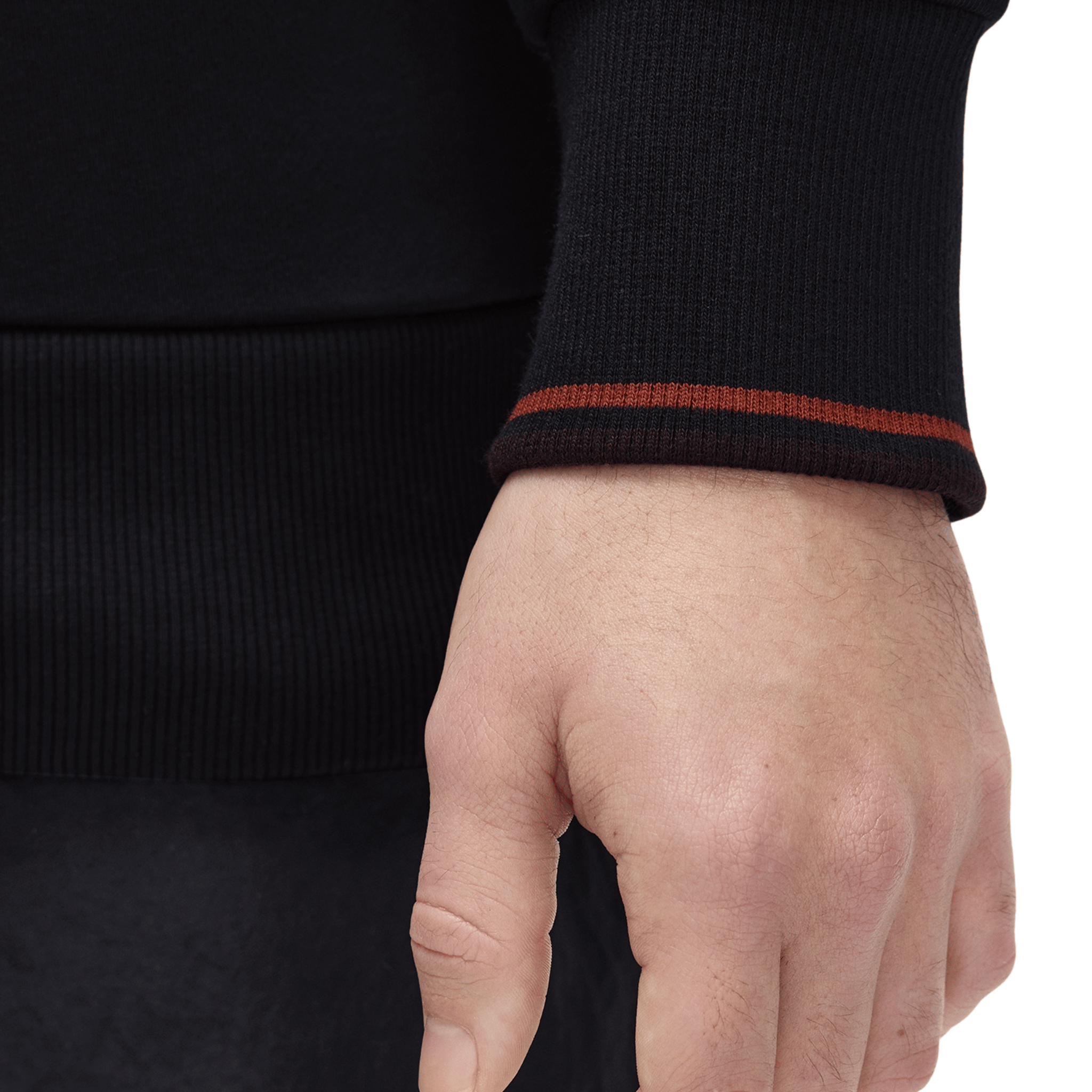 Mens Fred Perry Navy/Brandy/Rich Brown Half Zip Sweat