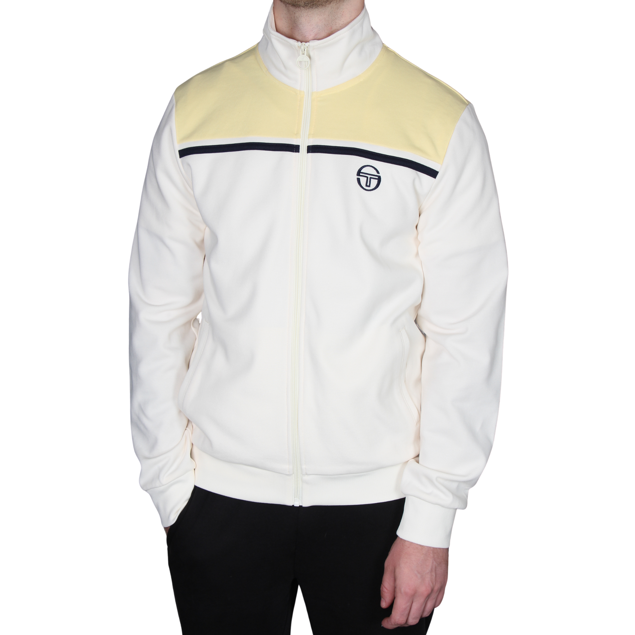 Mens Sergio Tacchini Gardenia/Pale Banana Young Line Track Top