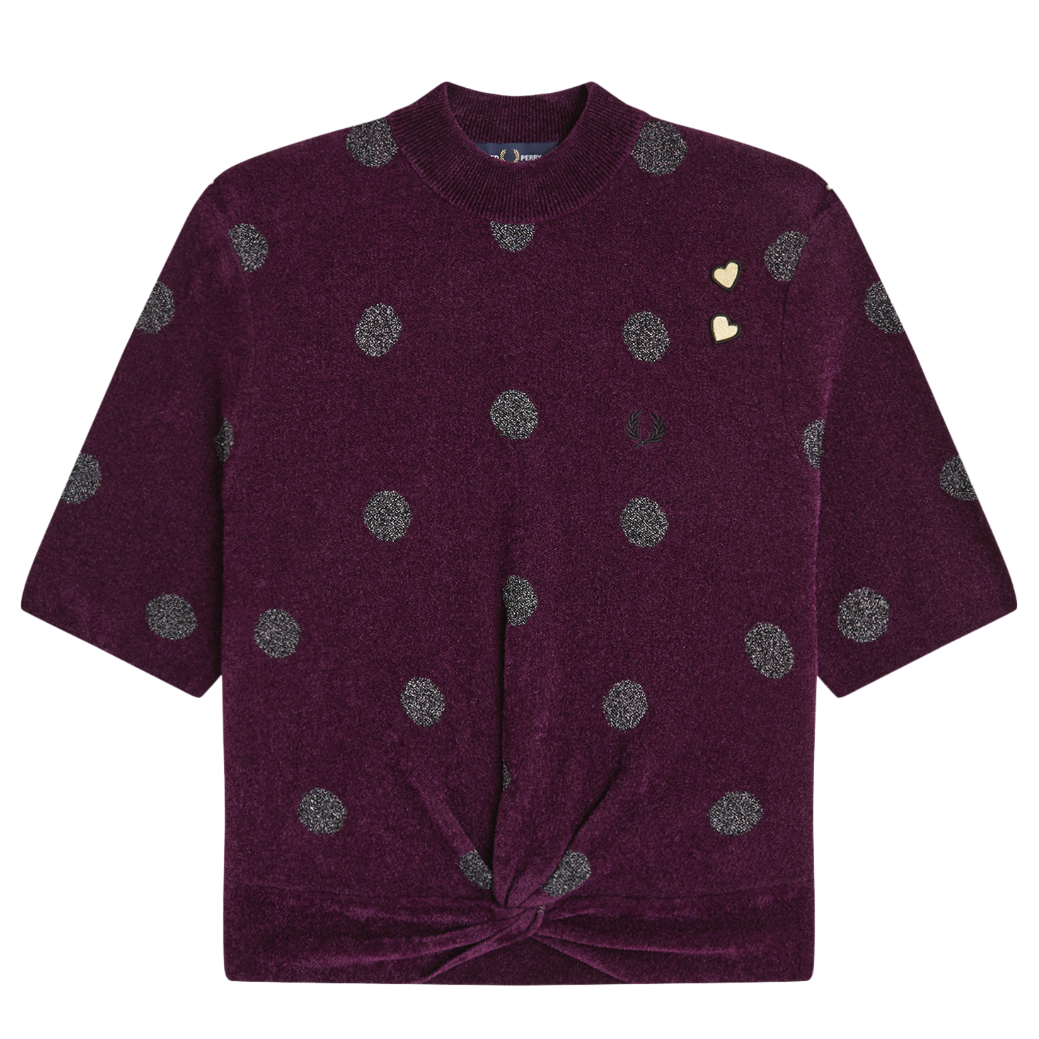 Womens Fred Perry x AW Plum Polka Dot Knitted Top