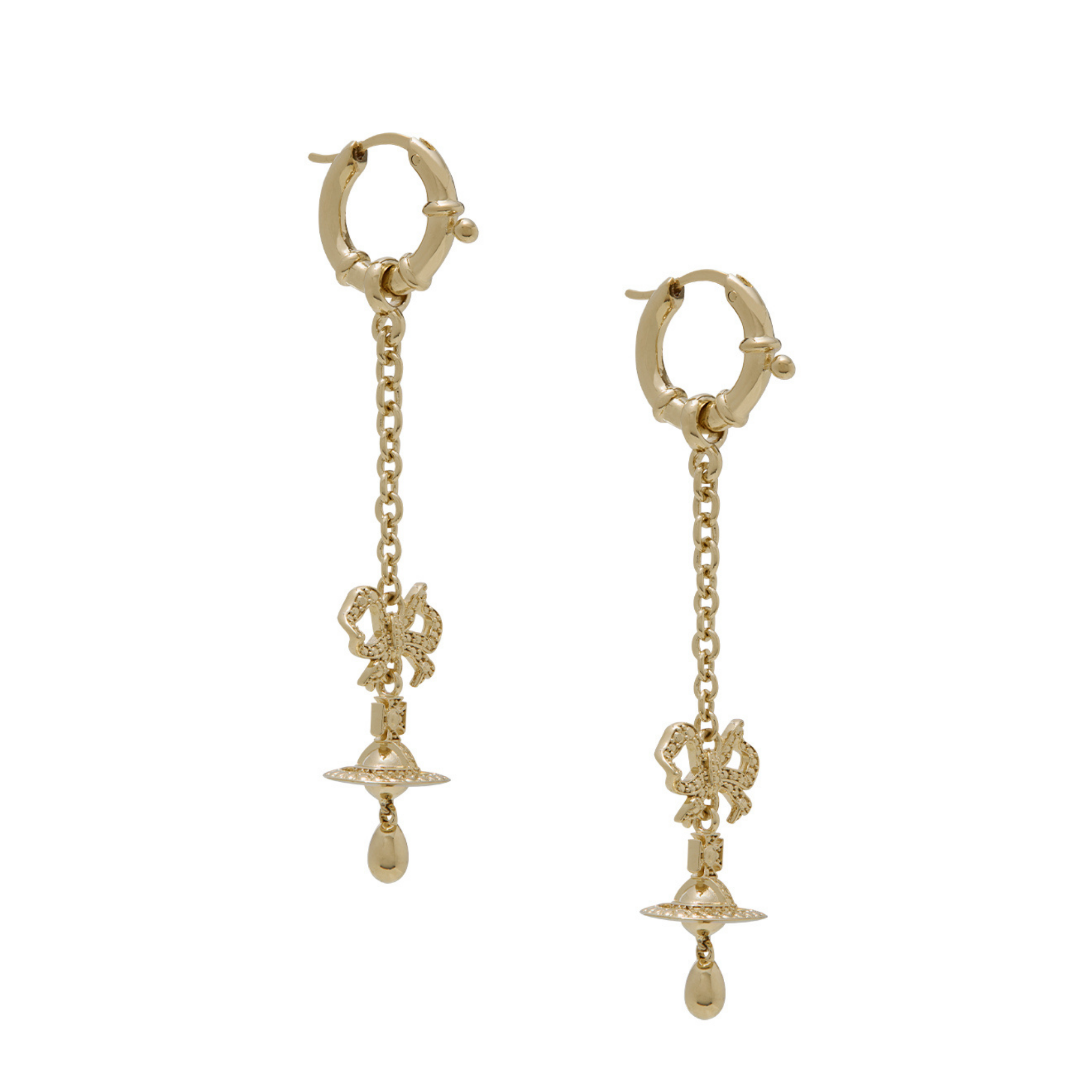 Vivienne Westwood Gold/Silk Crystal Rigoberta Chain Earrings