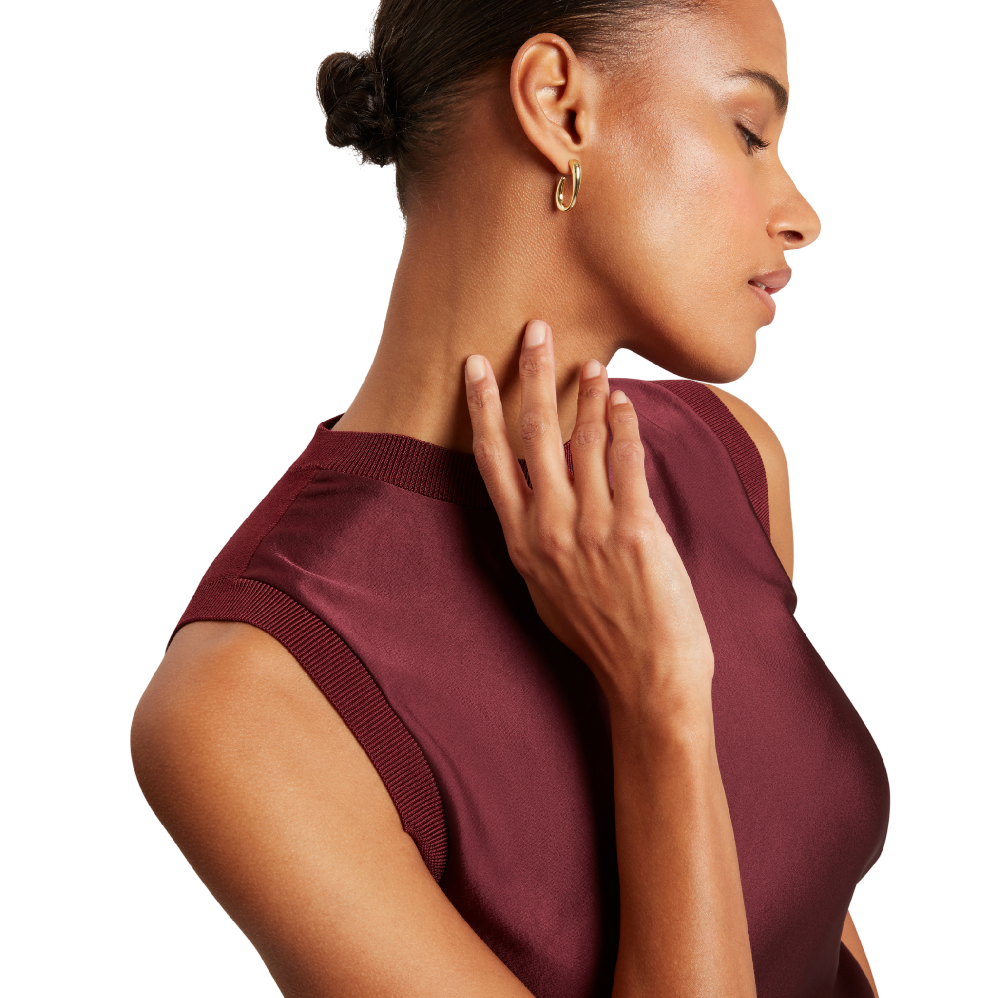 Womens Ted Baker Oxblood Blarnie Ribbed Tank Top