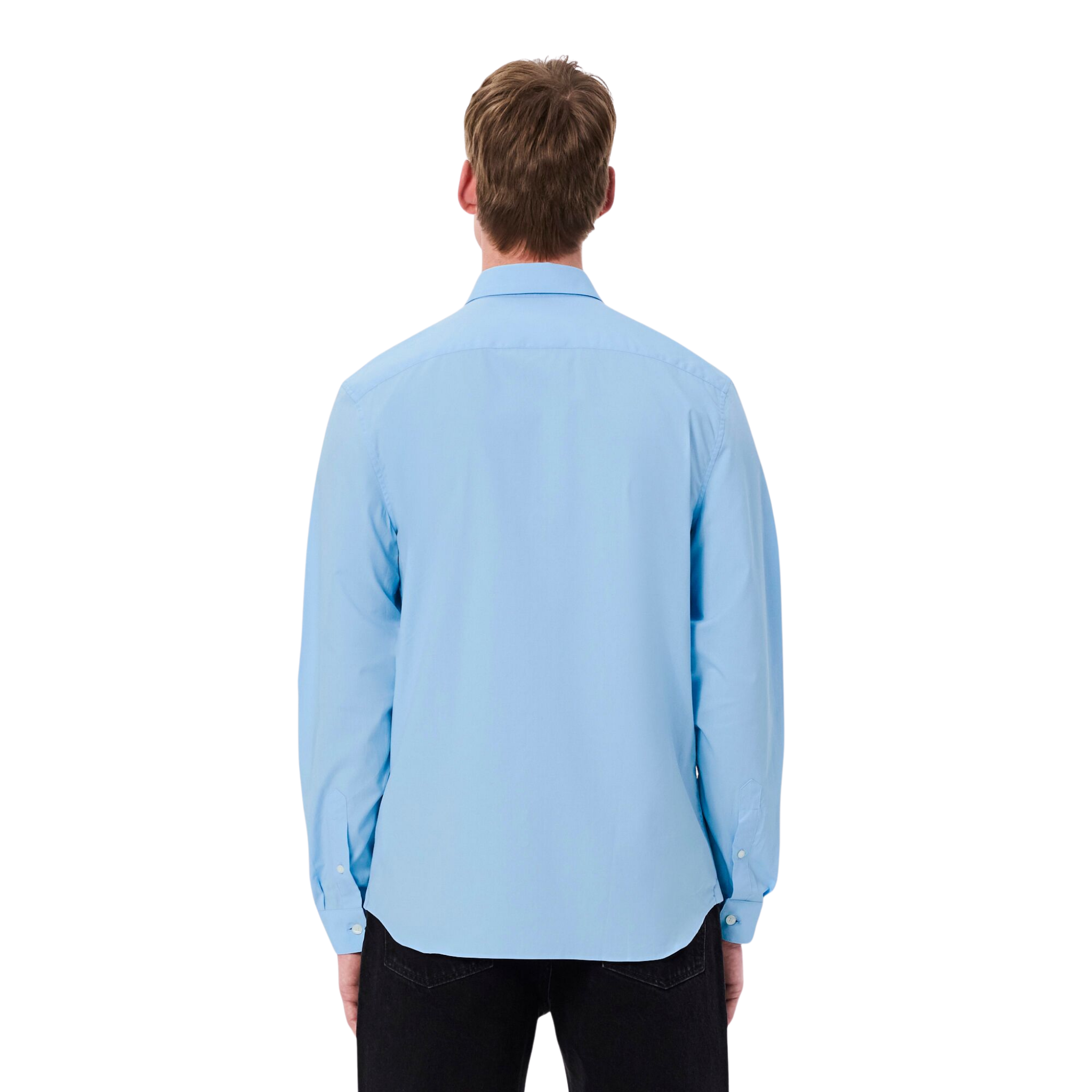 Mens Lacoste Overview Blue Cotton Poplin Slim Fit L/s Shirt