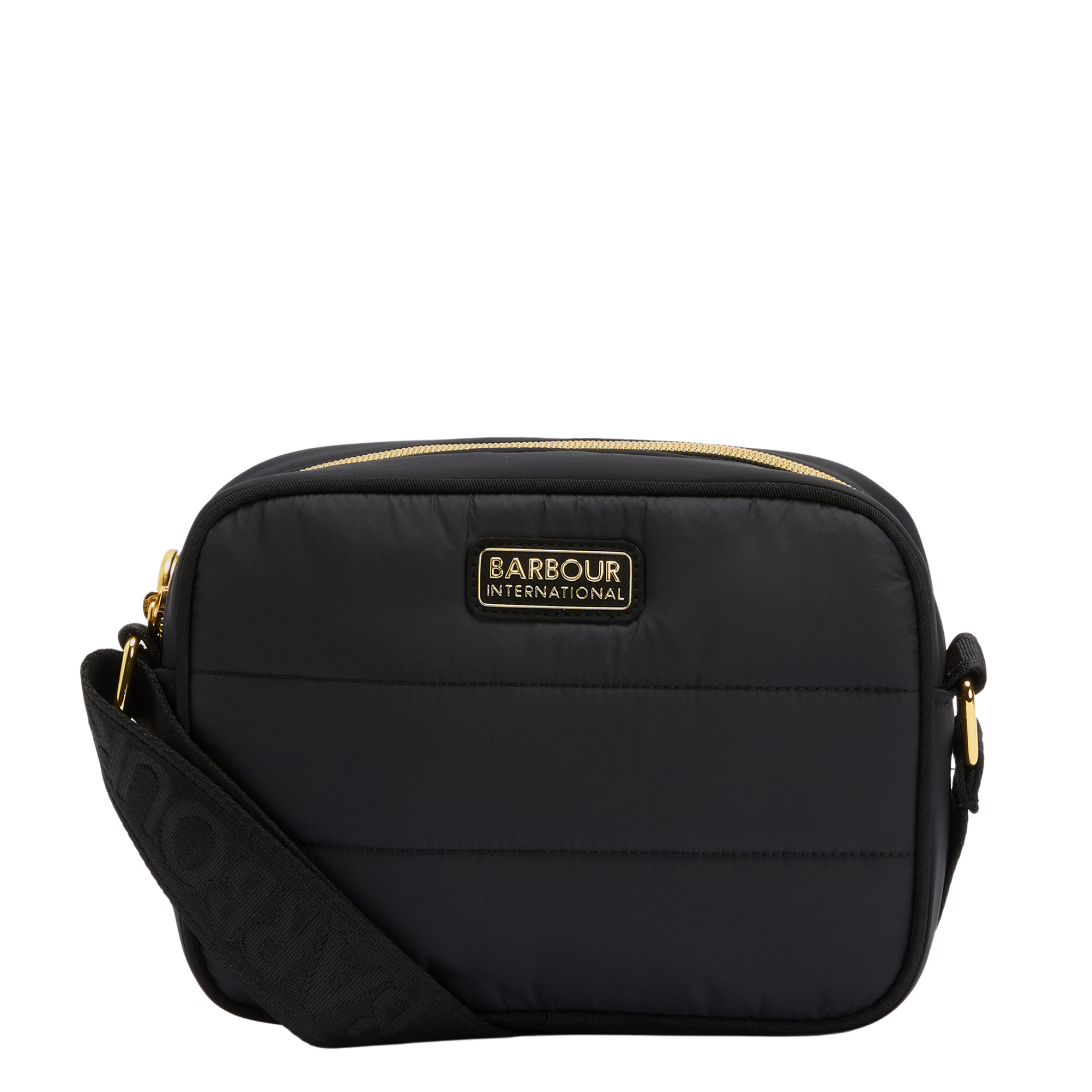 Womens Barbour International Black Monaco Quilt Crossbody Bag