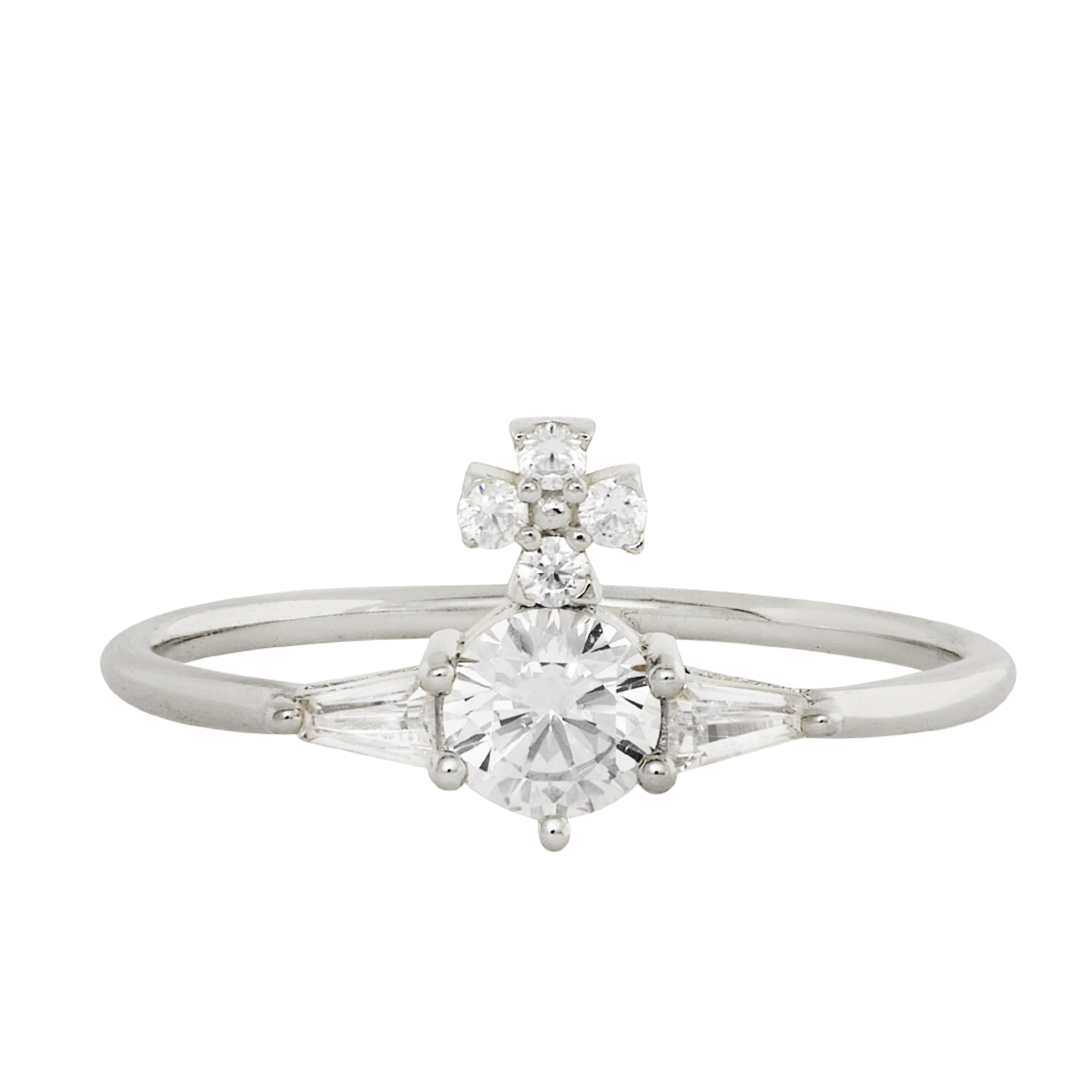 Vivienne Westwood Platinum/White CZ Ofelia Ring