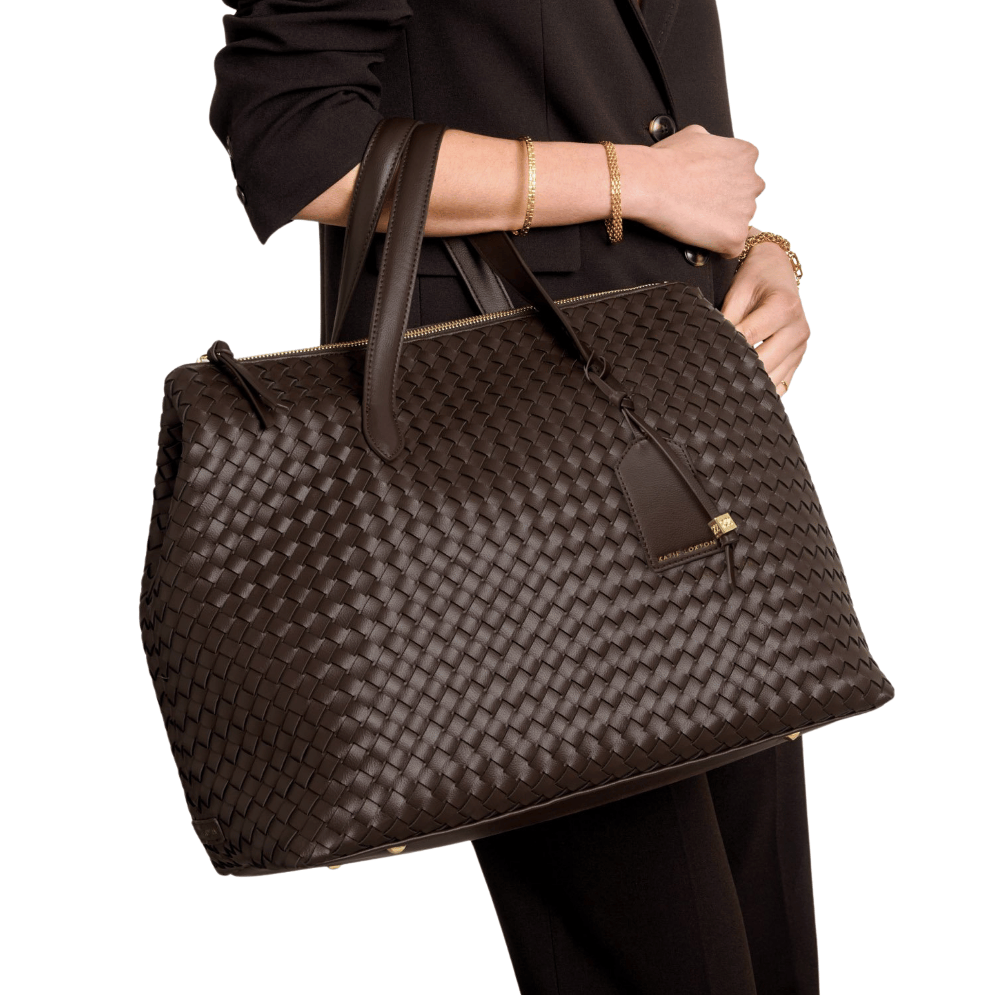 Womens Katie Loxton Chocolate Milan Hand Woven Cabin Bag