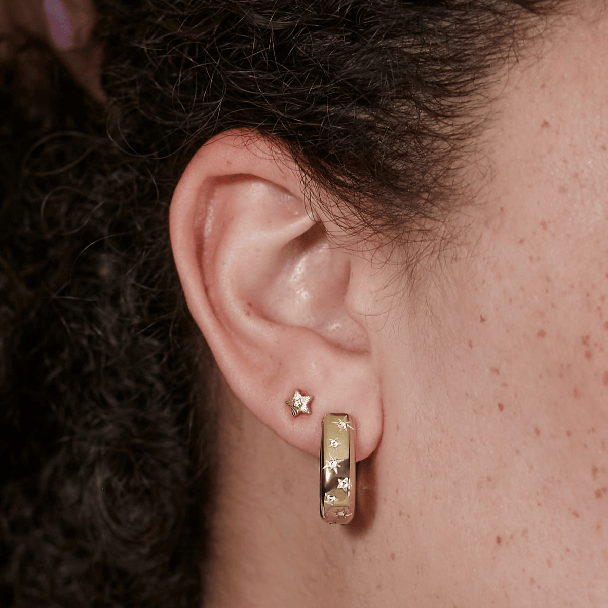 Womens Olivia Burton Gold Celestial Wide Hoop Earrings