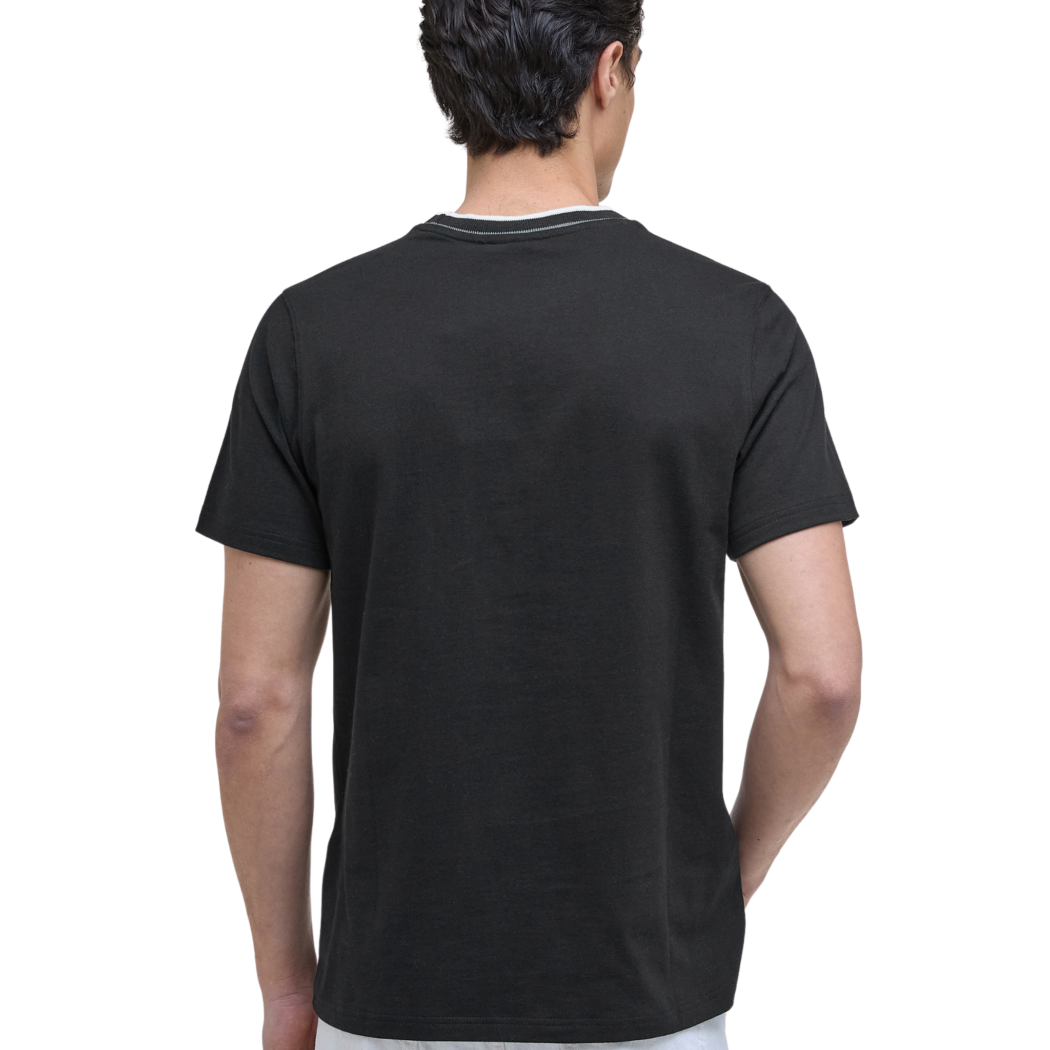 Mens Barbour International Black Buxton Tipped S/s T Shirt