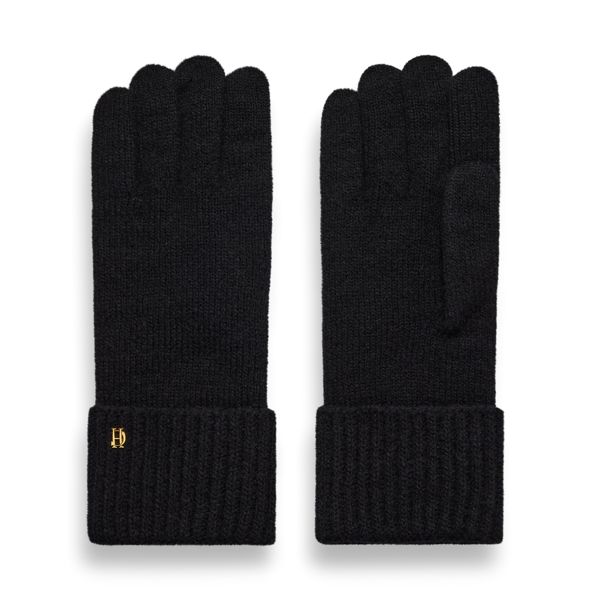 Womens Holland Cooper Black Classic Logo Gloves