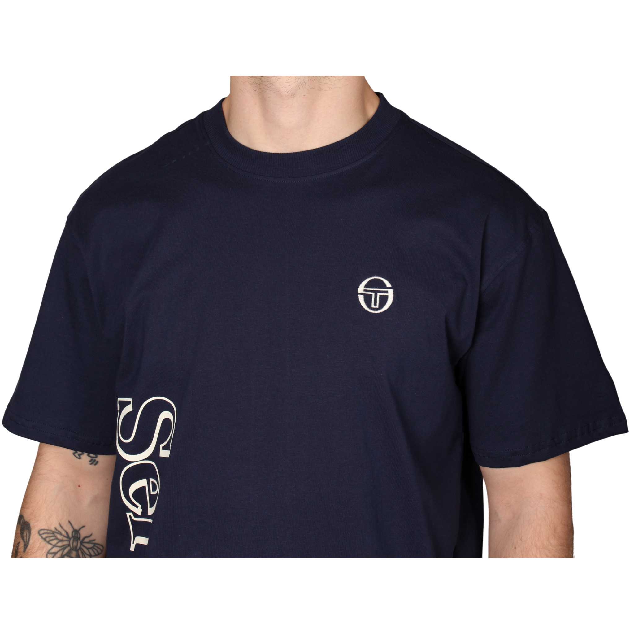 Mens Sergio Tacchini Maritime Blue Furato Graphic S/s T Shirt