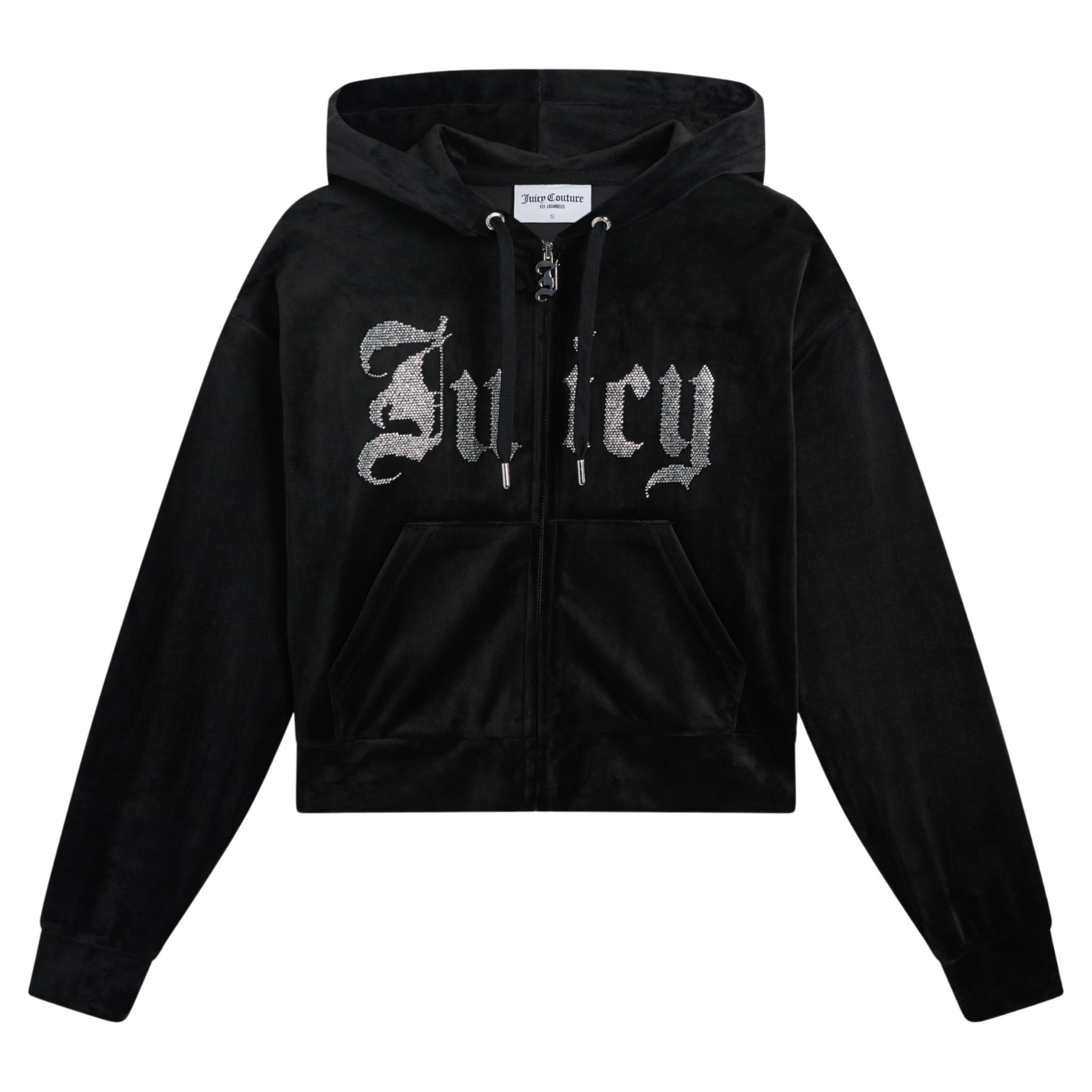 Womens Juicy Couture Black Old Gothic Zip Hoodie
