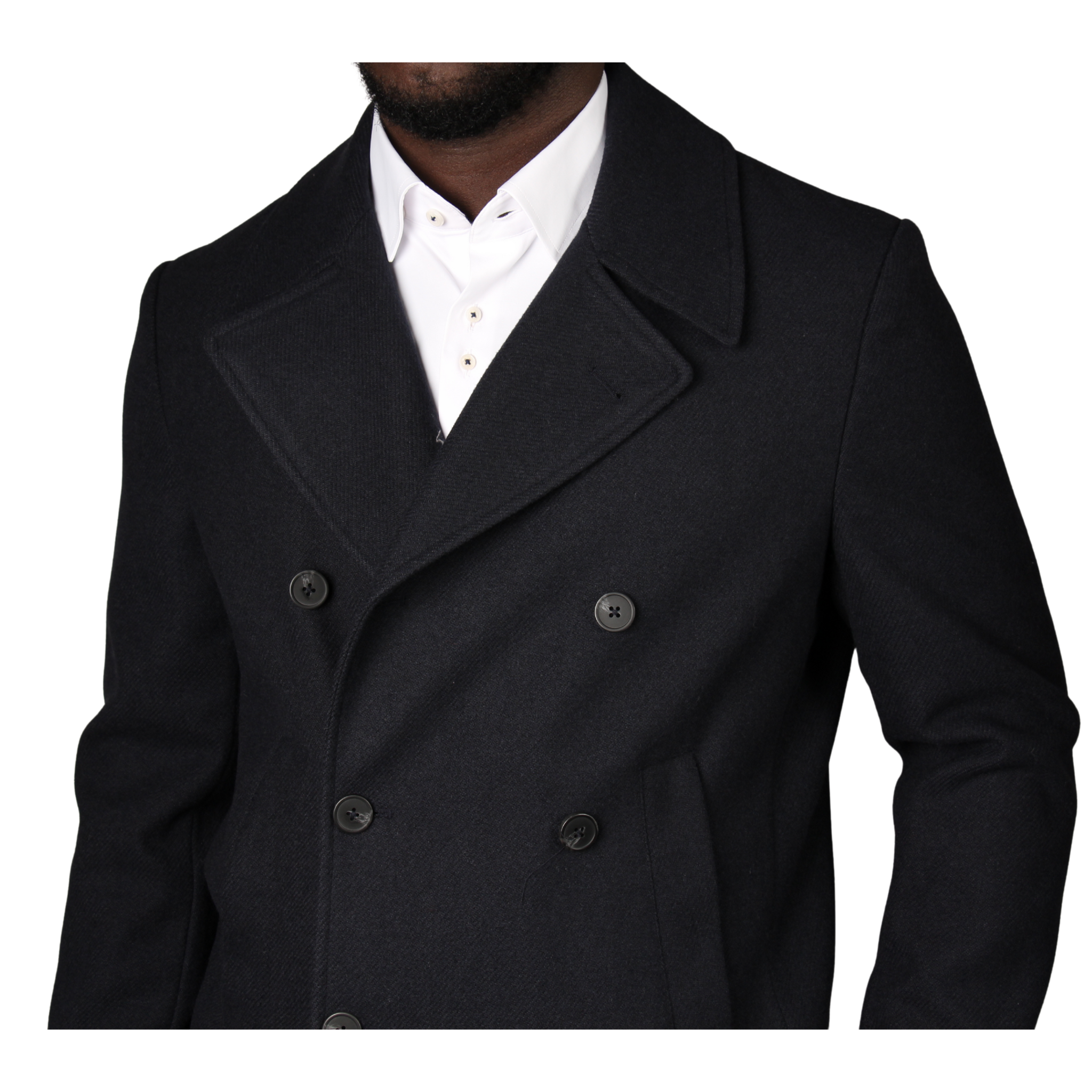 Mens SEINSE Navy Tailored Peacoat