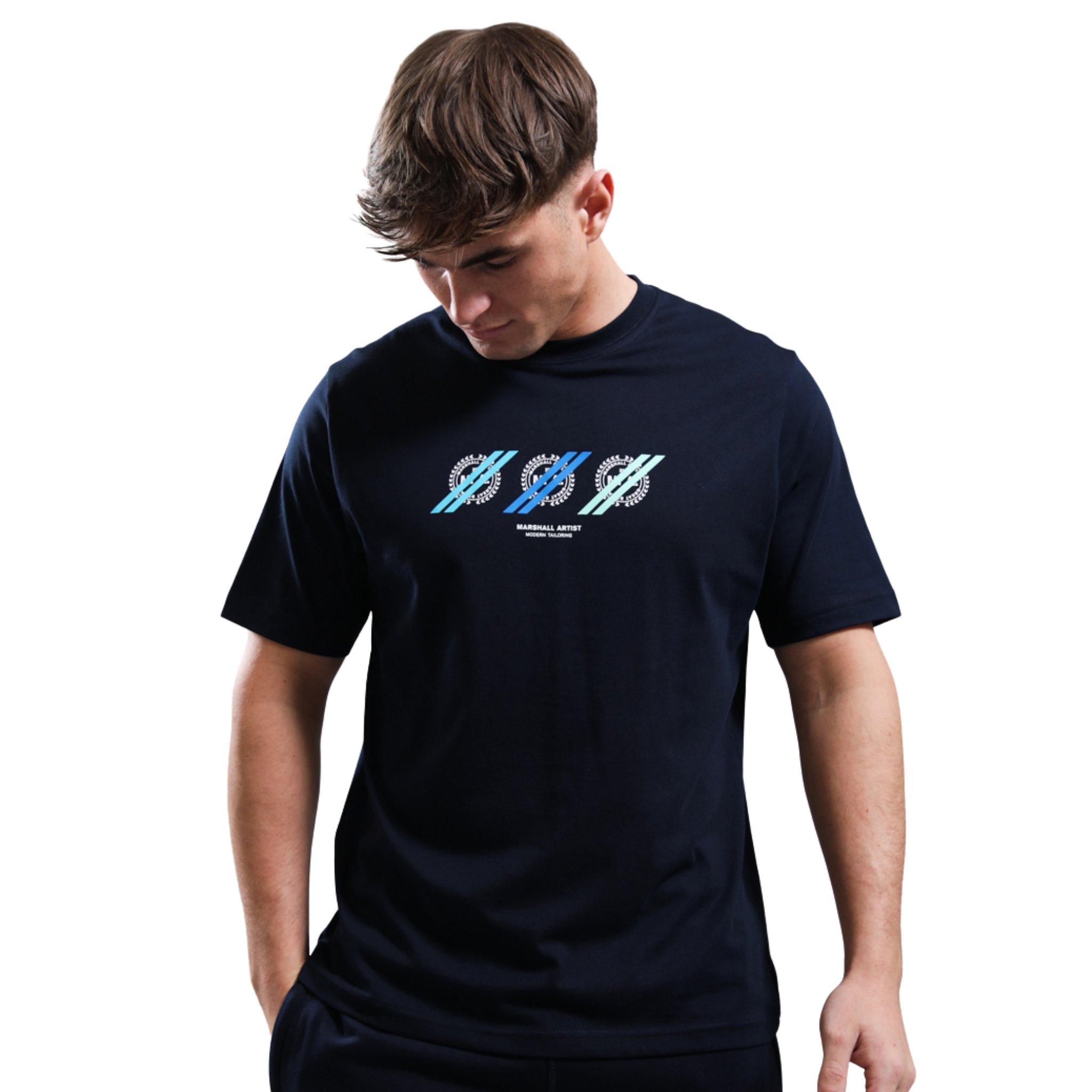Mens Marshall Artist Navy Treble S/s T Shirt