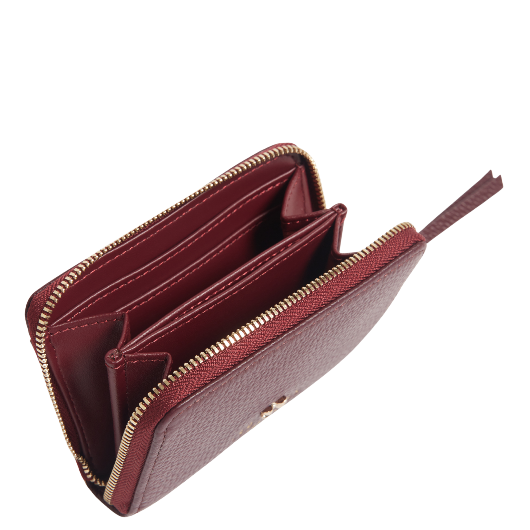Womens Ted Baker Dark Red Bow Detail Small Zip Around Purse