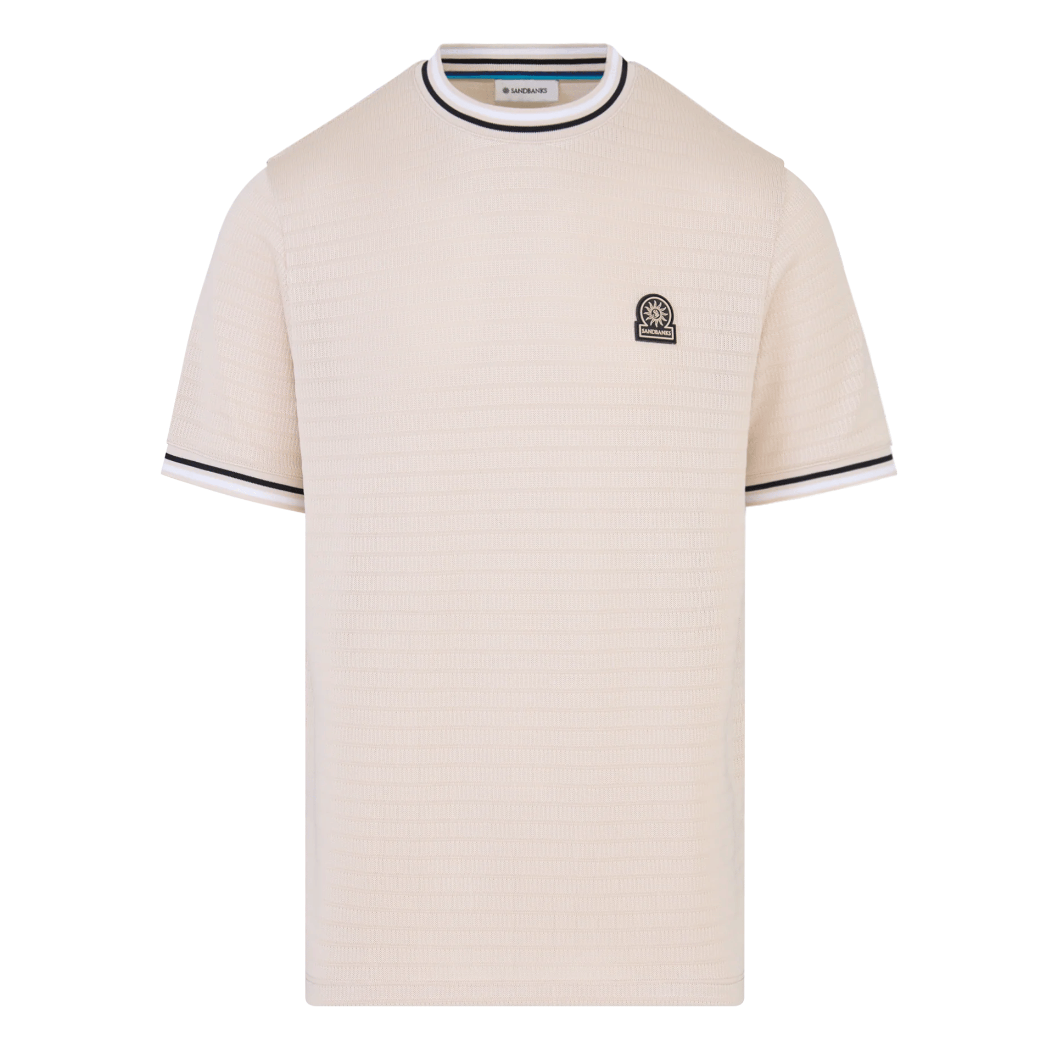 Mens Sandbanks Stone Texture Jacquard S/s T Shirt
