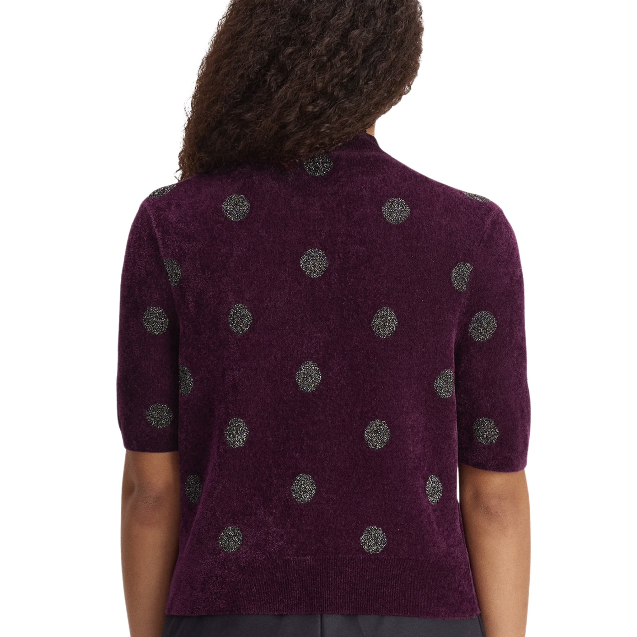 Womens Fred Perry x AW Plum Polka Dot Knitted Top