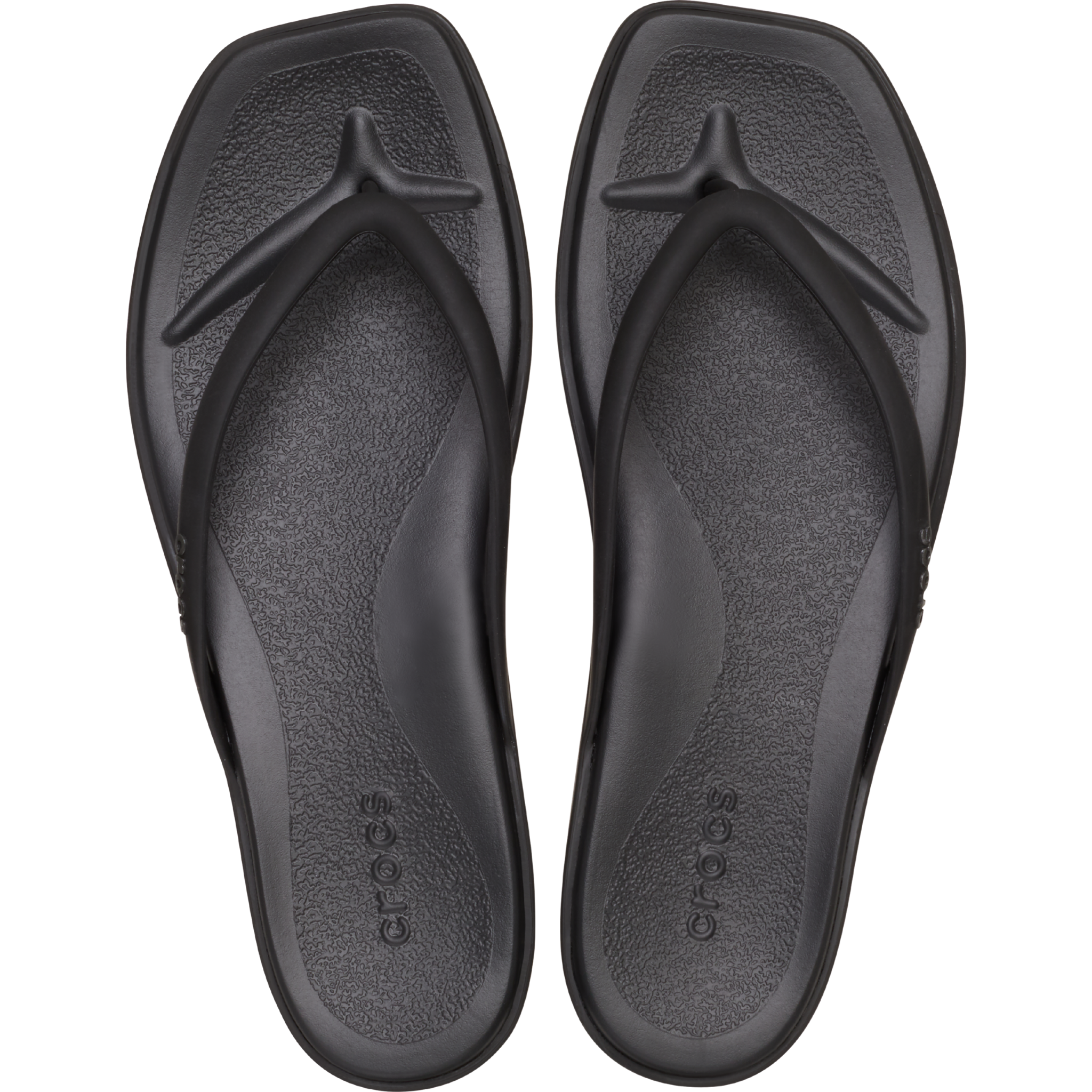 Womens Crocs Black Miami Flip Flops