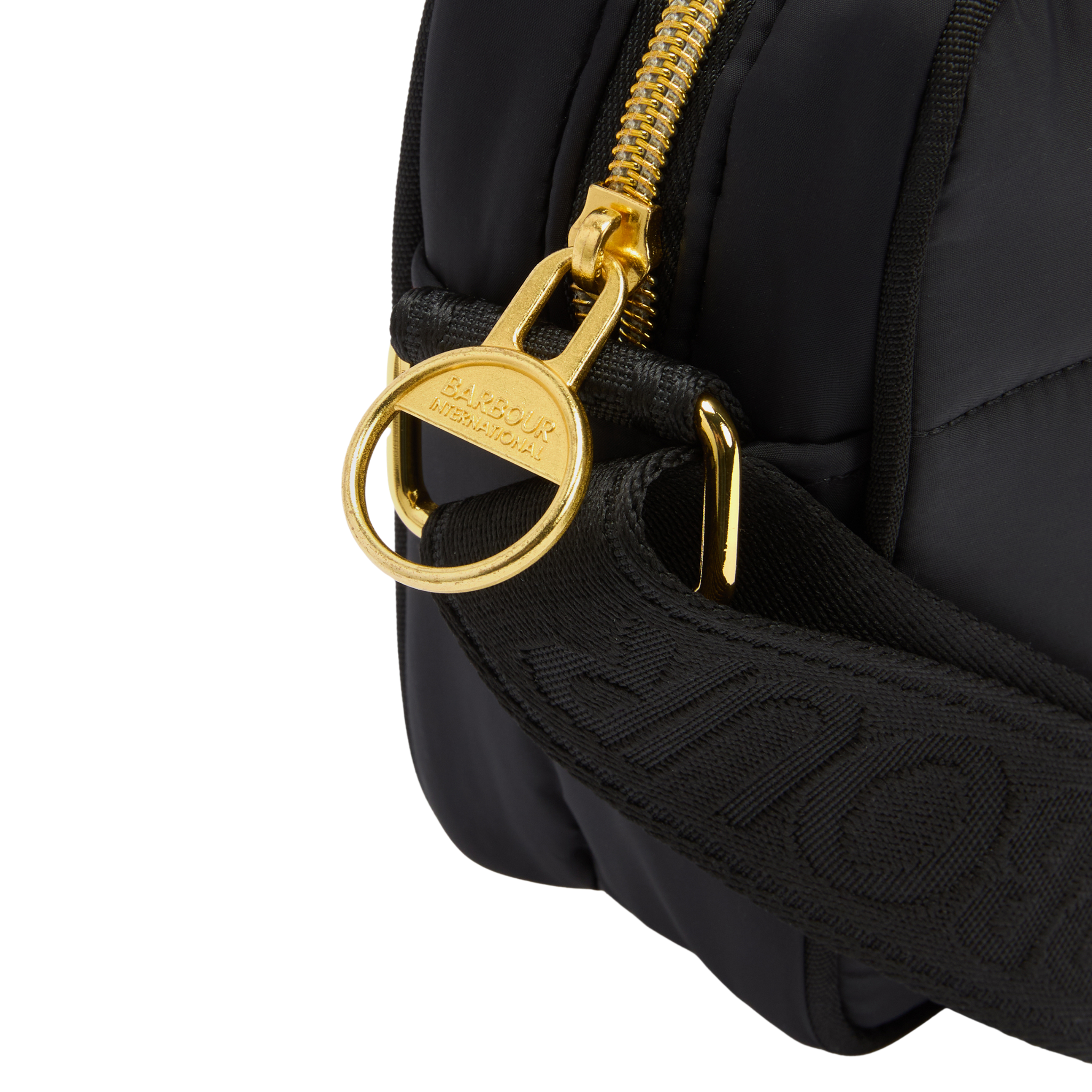 Womens Barbour International Black Monaco Quilt Crossbody Bag