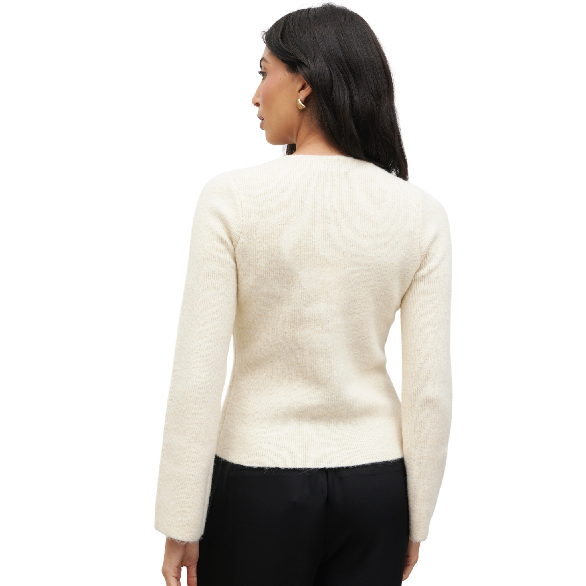 Womens Pretty Lavish Cream/Black Sophia Bow Tie Front Knit