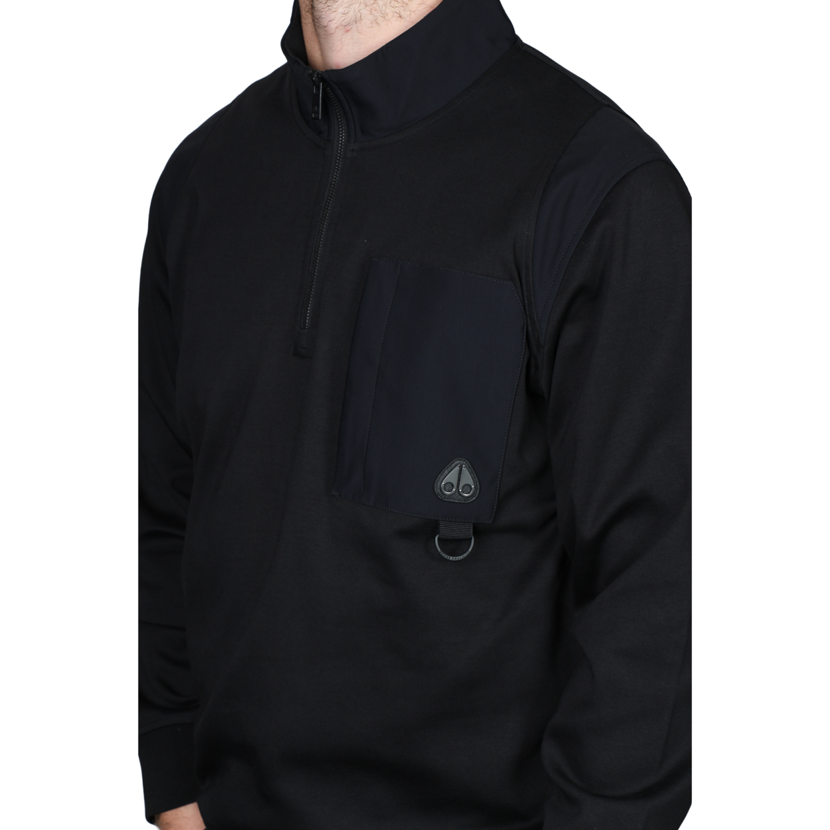 Mens Moose Knuckles Black Dalon 1/4 Zip Sweatshirt