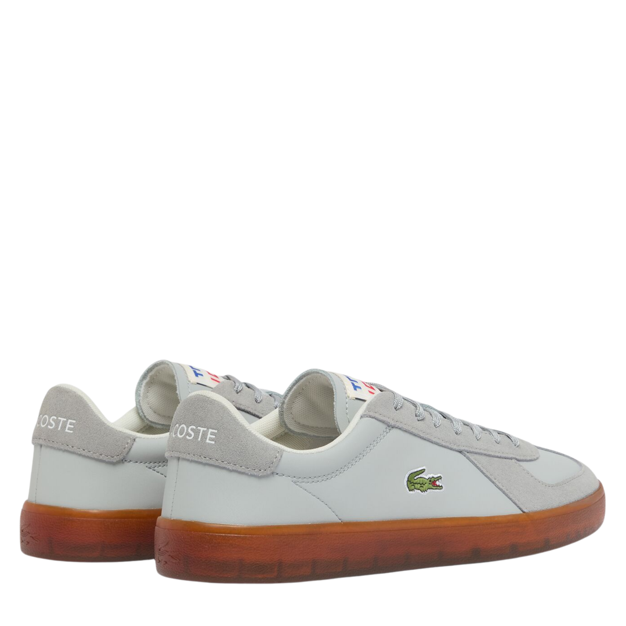 Mens Lacoste Light Grey/Gum Baseshot Pro Trainers