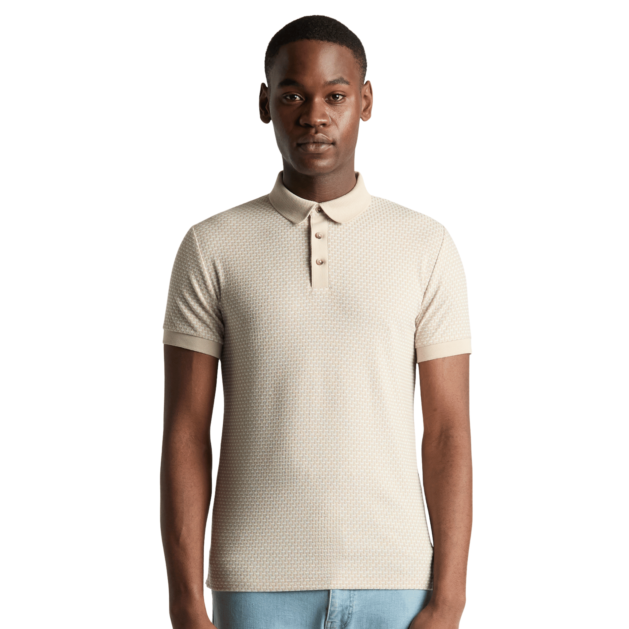 Mens Remus Uomo Stone Basket Weave S/s Polo Shirt