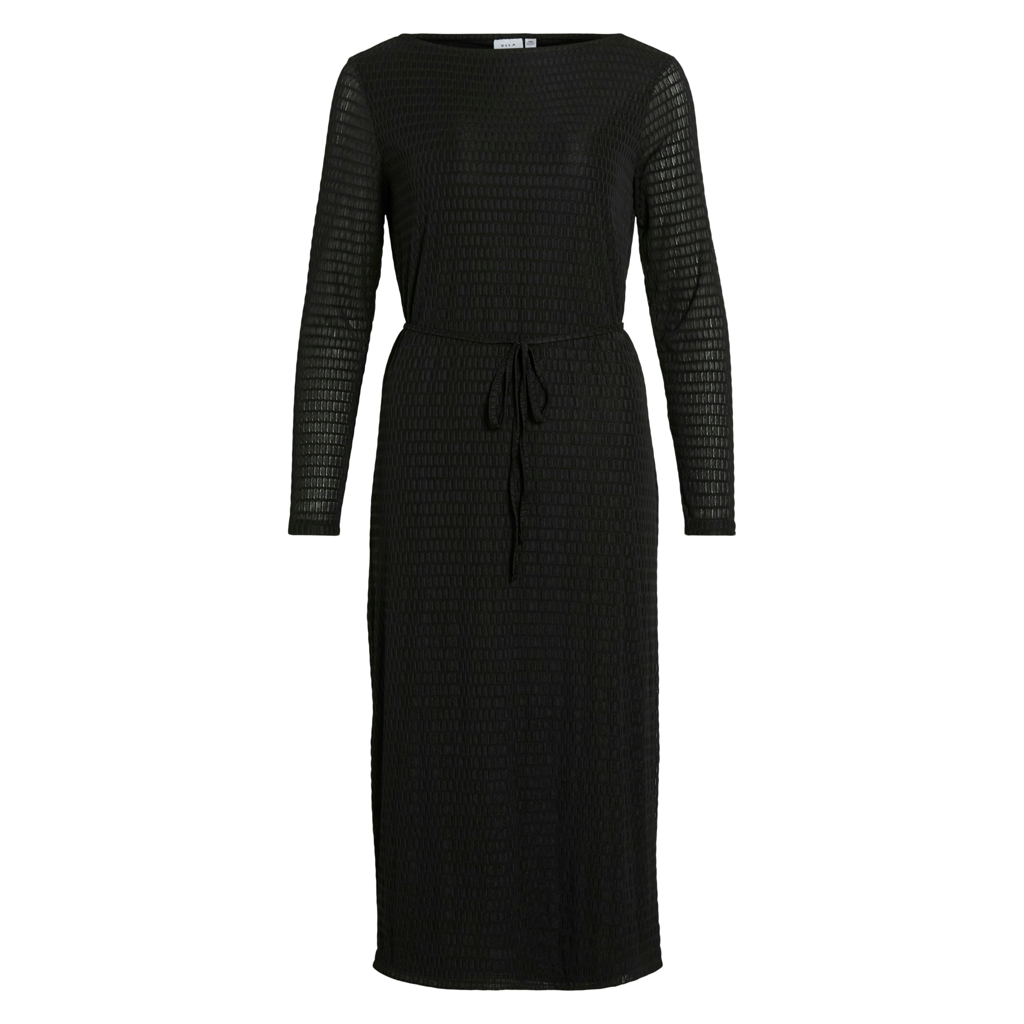 Womens Vila Black Beauty Vilarine Boat Neck Midi Dress