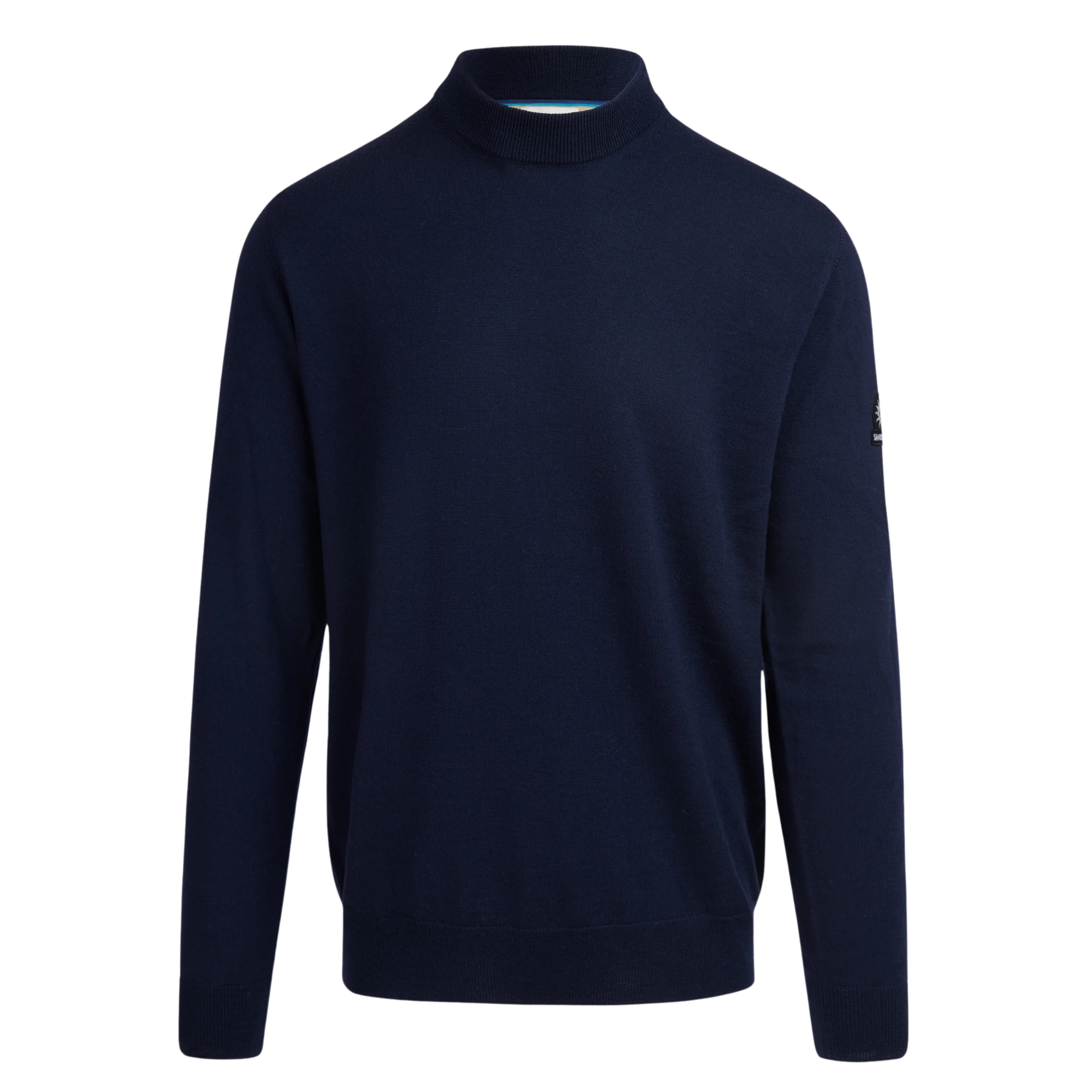 Mens Sandbanks Navy Merino Turtle Neck Jumper