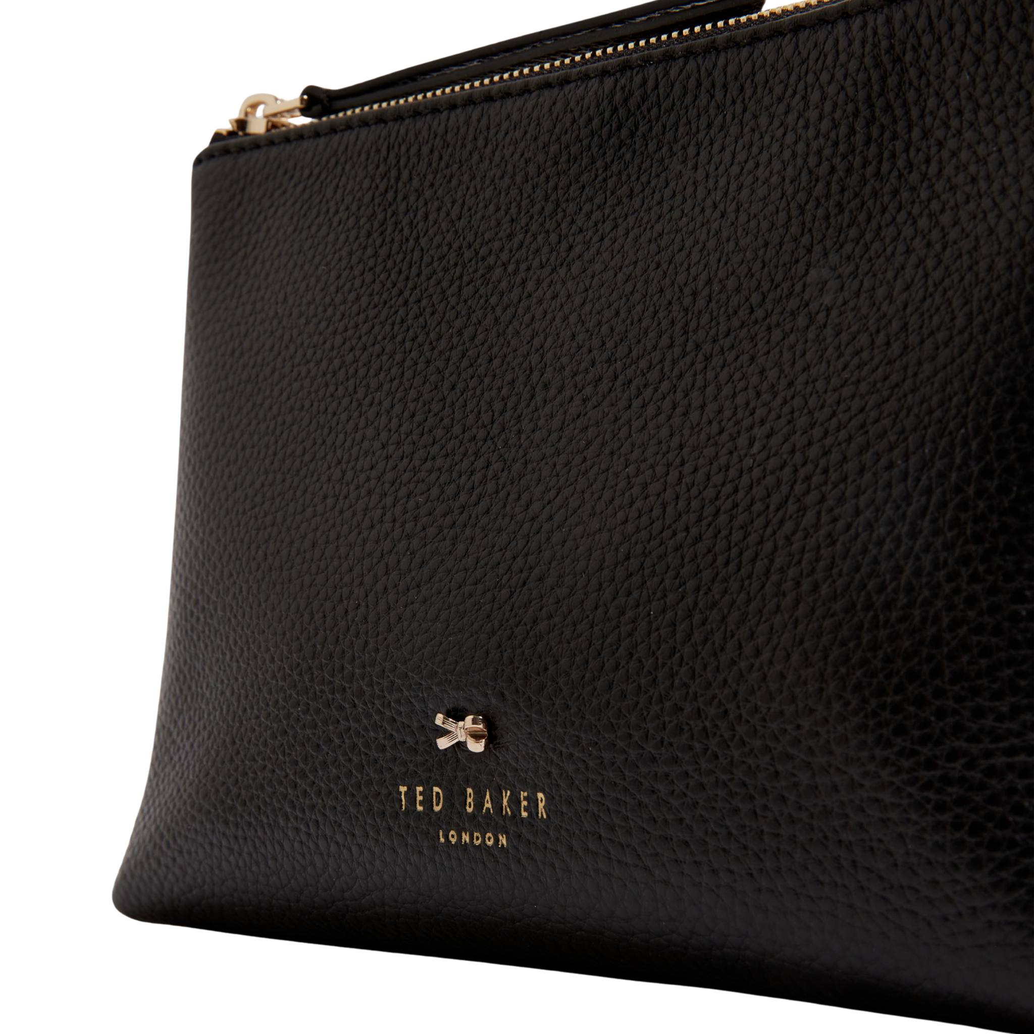 Womens Ted Baker Black Manii Bow Detail Leather Wash Bag