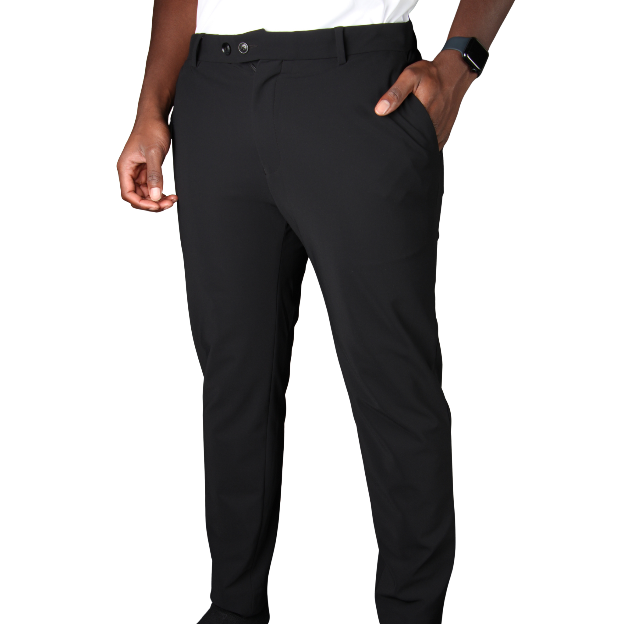 Mens SEINSE Black Tech Smart Trousers