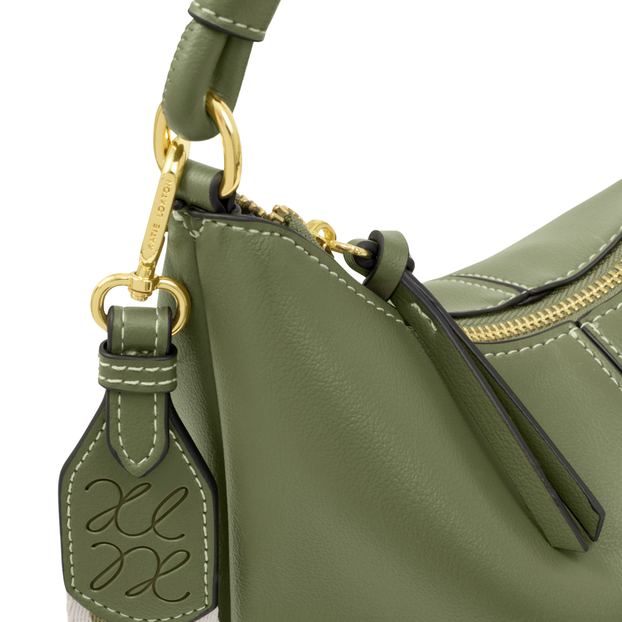 Womens Katie Loxton Khaki Hallie Satchel Bag