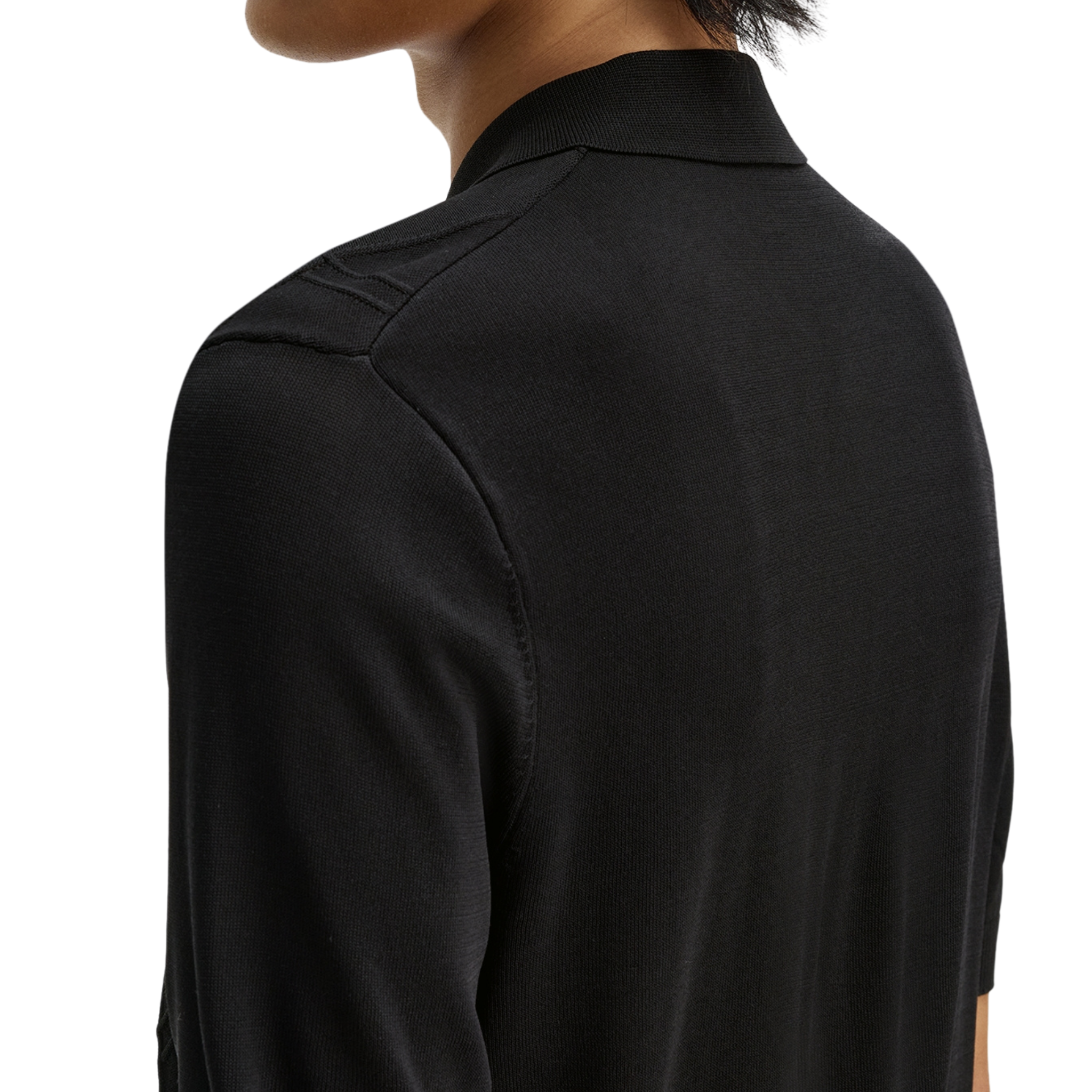 Mens Fred Perry Black Cable Knitted S/s Polo Shirt