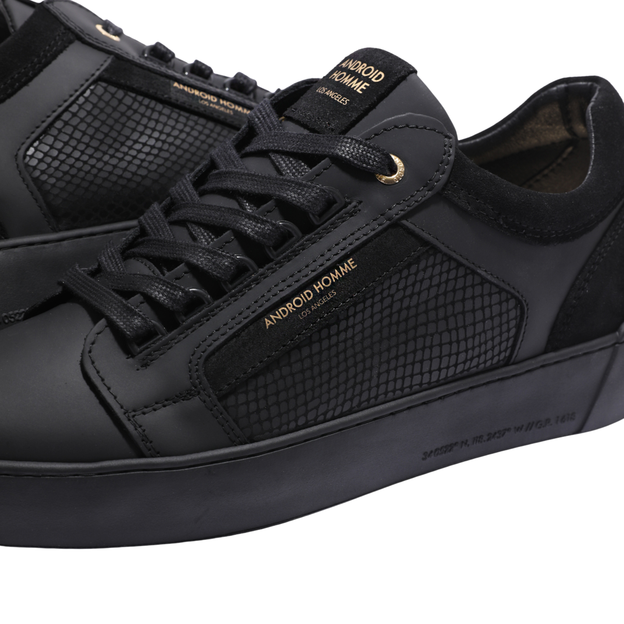 Mens Android Homme Black Venice Rubberised Stealth Cobra Trainers
