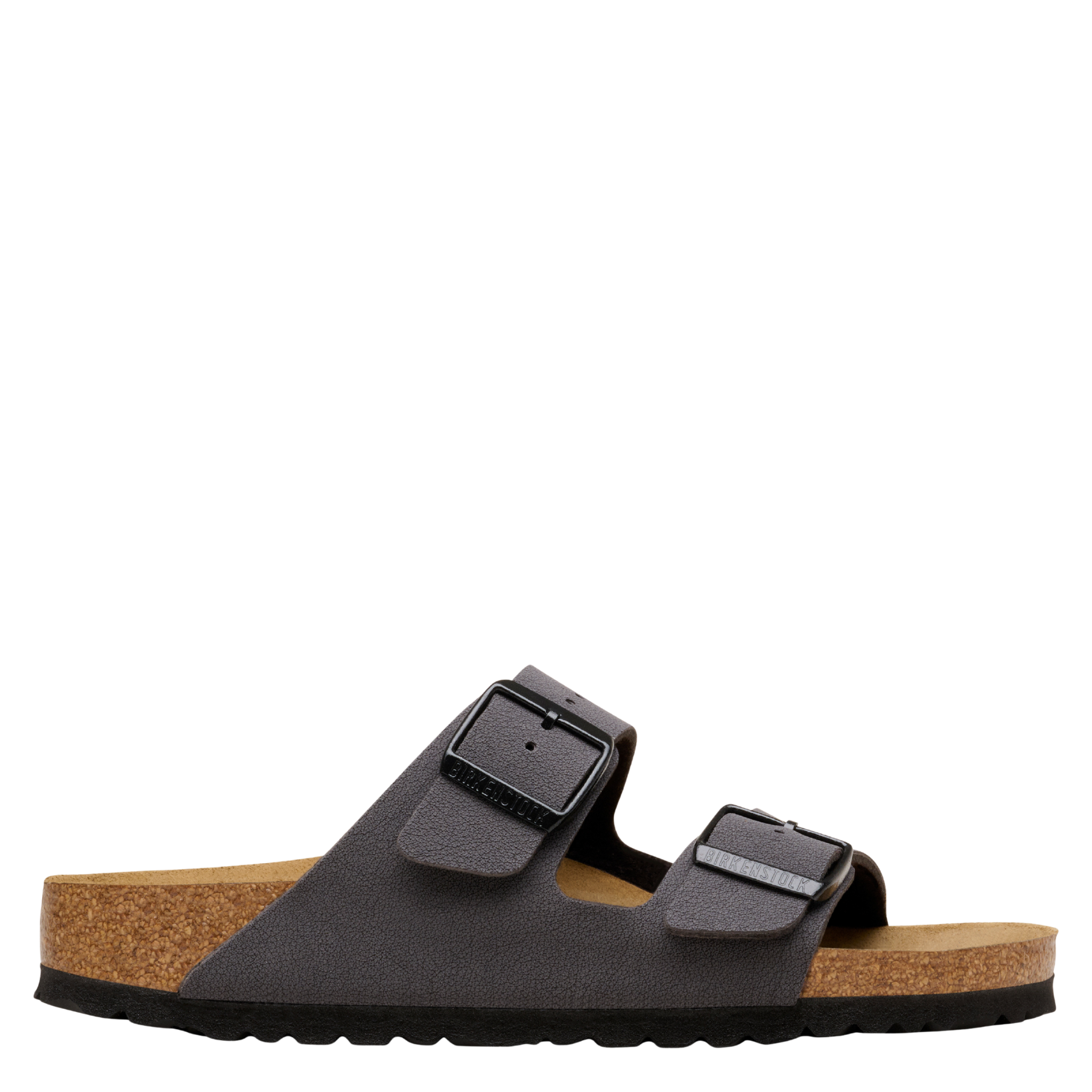 Mens Birkenstock Velvet Gray/Black Arizona Birkibuc Sandals