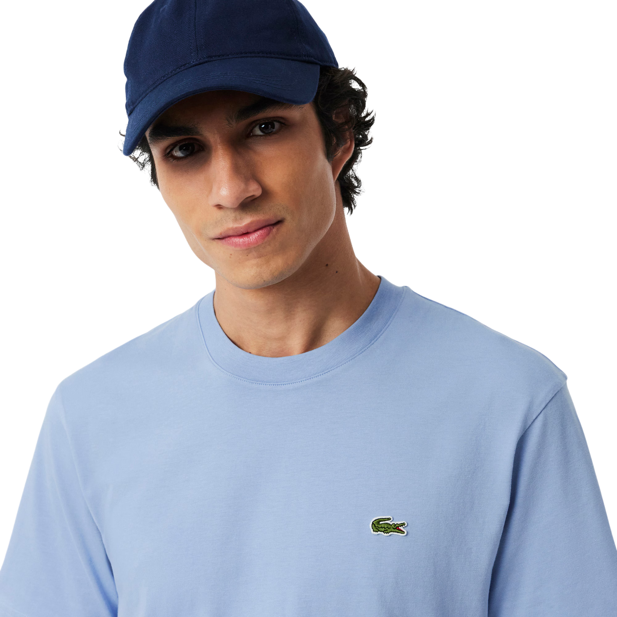 Mens Lacoste Light Blue Branded Cotton S/s T Shirt