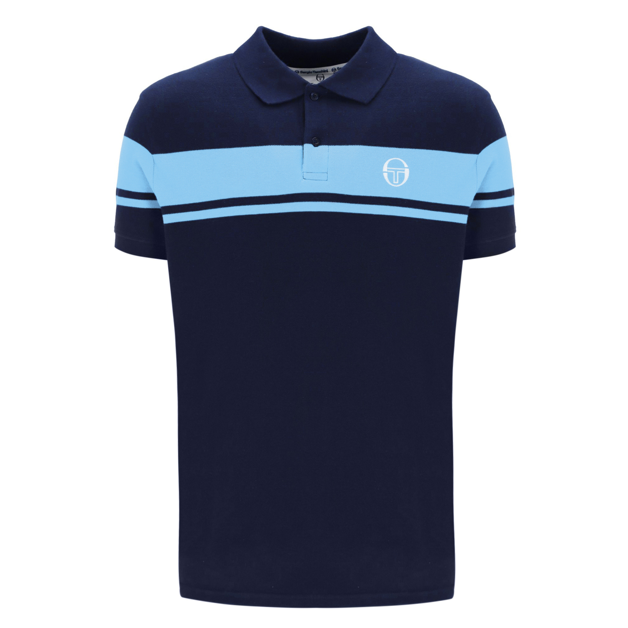 Mens Sergio Tacchini Maritime Blue/Baltic Sea Young Line S/s Polo Shirt
