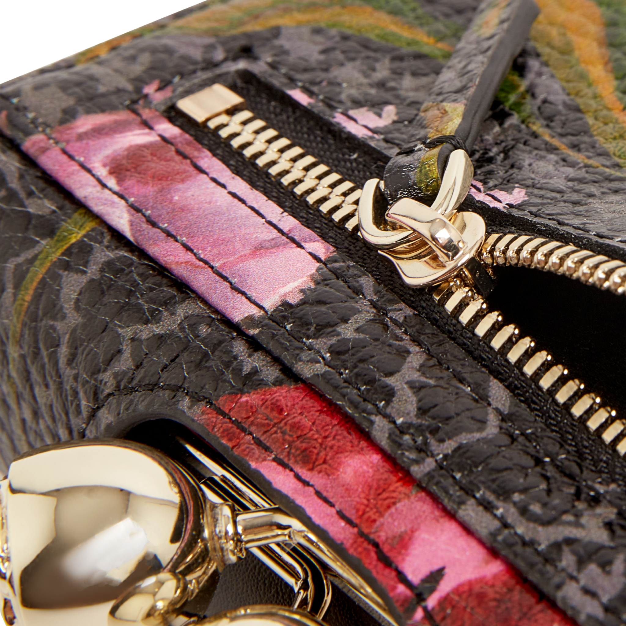 Womens Ted Baker Black Tulna Floral Printed Small Bobble Purse