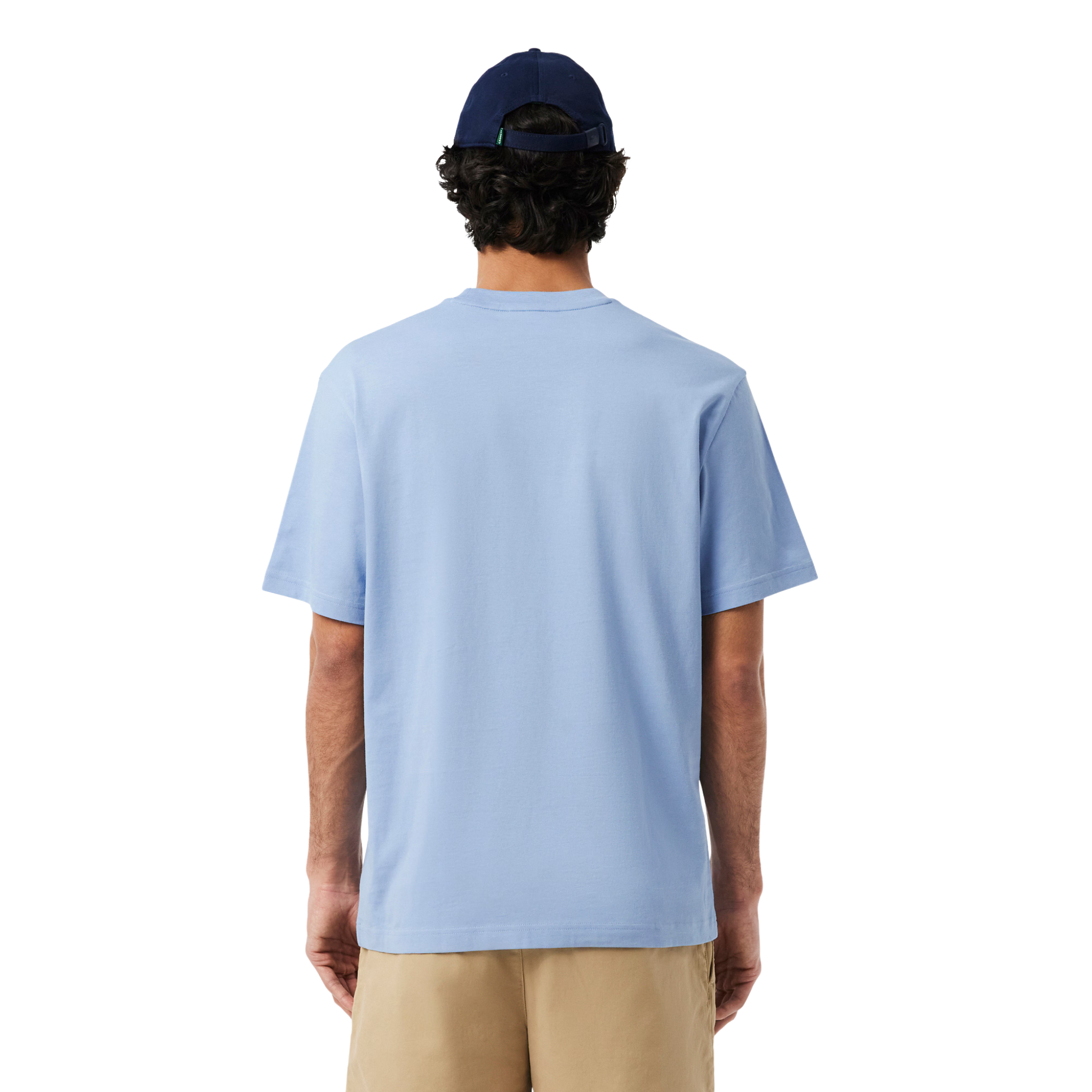 Mens Lacoste Light Blue Branded Cotton S/s T Shirt