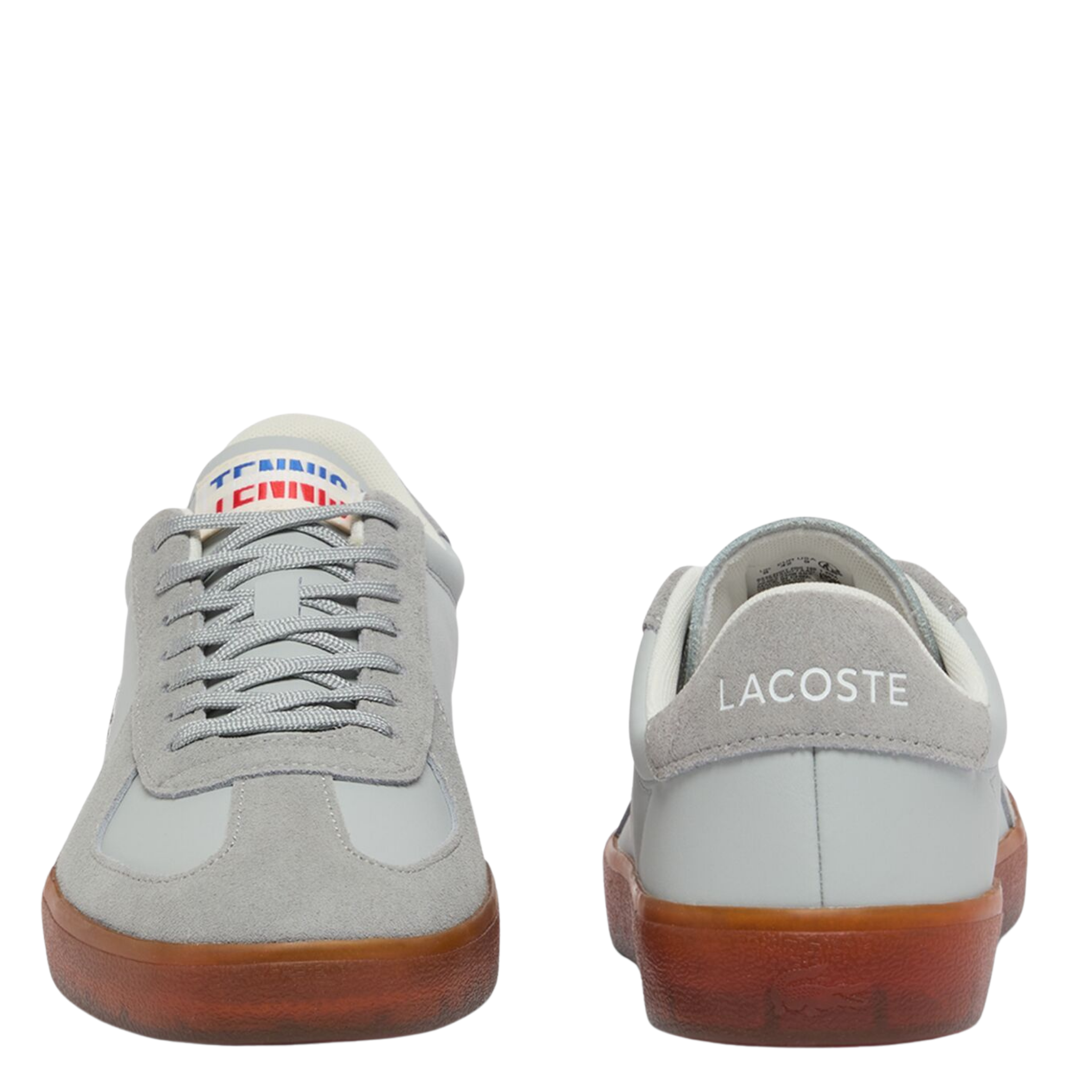 Mens Lacoste Light Grey/Gum Baseshot Pro Trainers