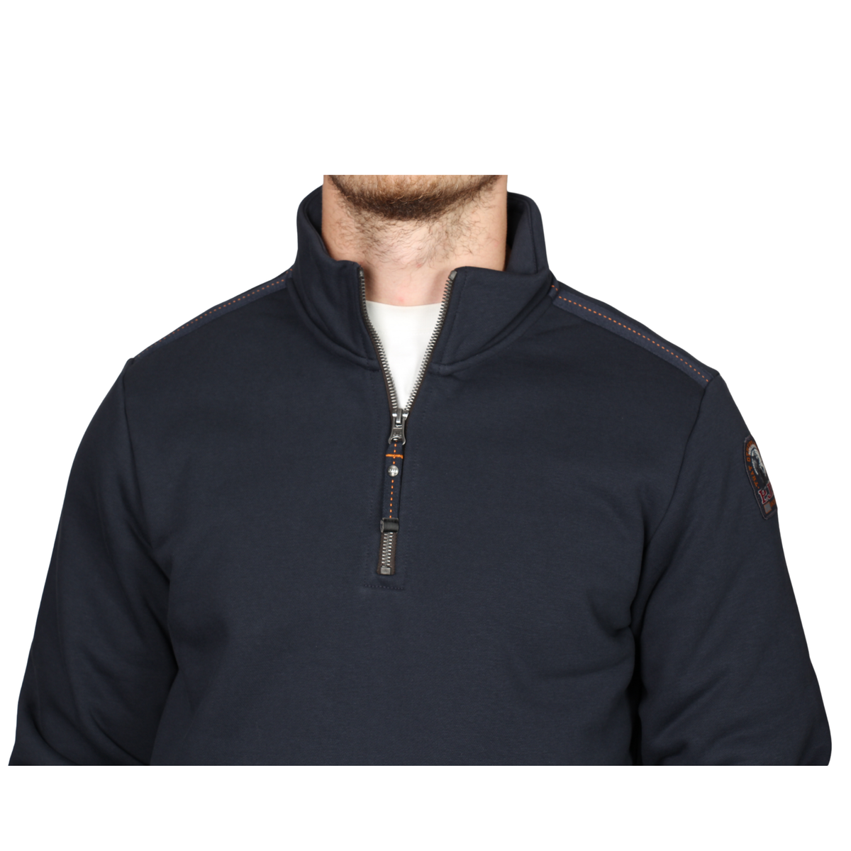 Mens Parajumpers Blue Navy Broad Peak Half Zip Sweatshirt