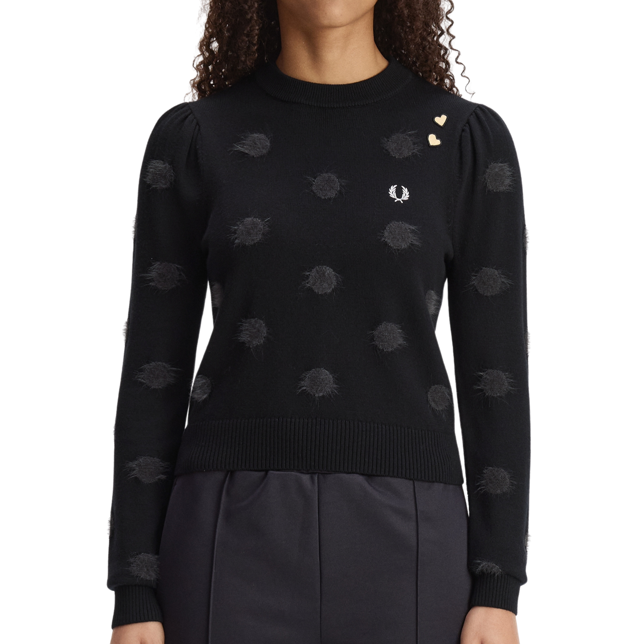 Womens Fred Perry x AW Black Polka Dot Jumper