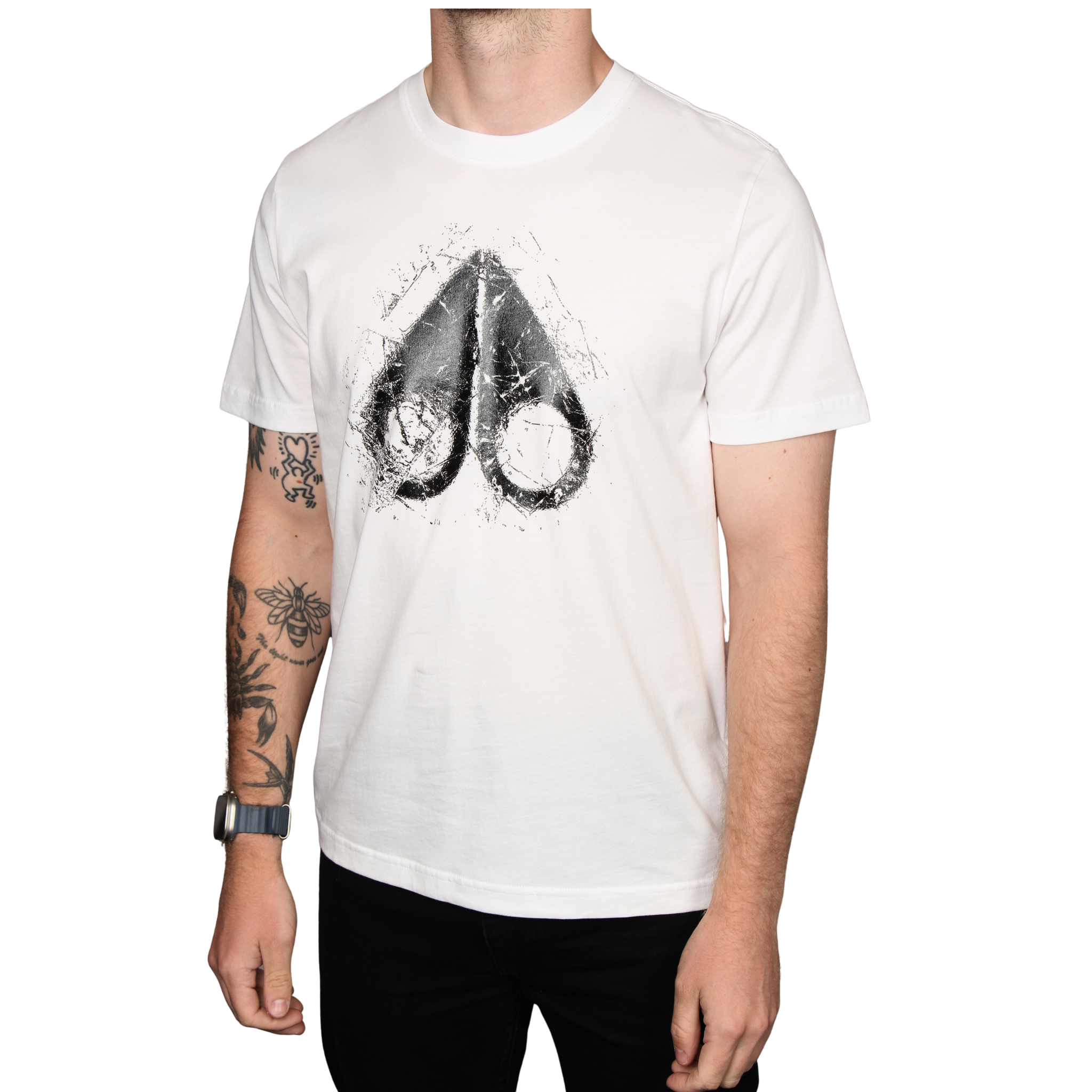 Mens Moose Knuckles White Icebreak Logo S/s T Shirt