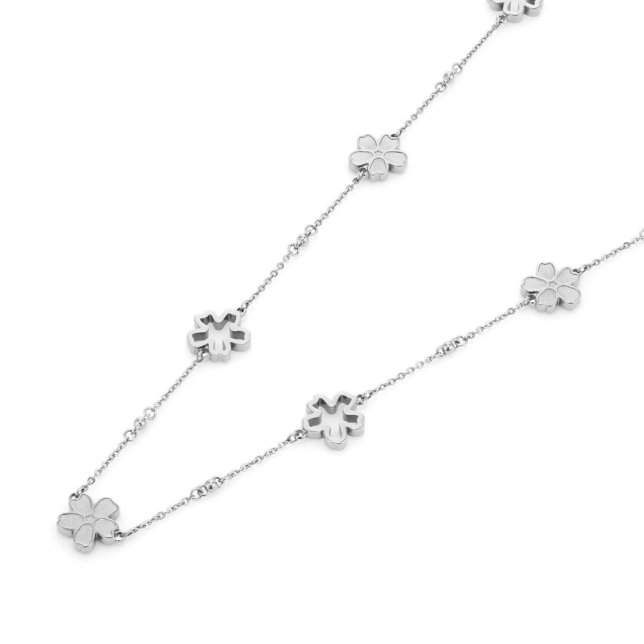Womens Olivia Burton Silver Floral Forget Me Not Necklace