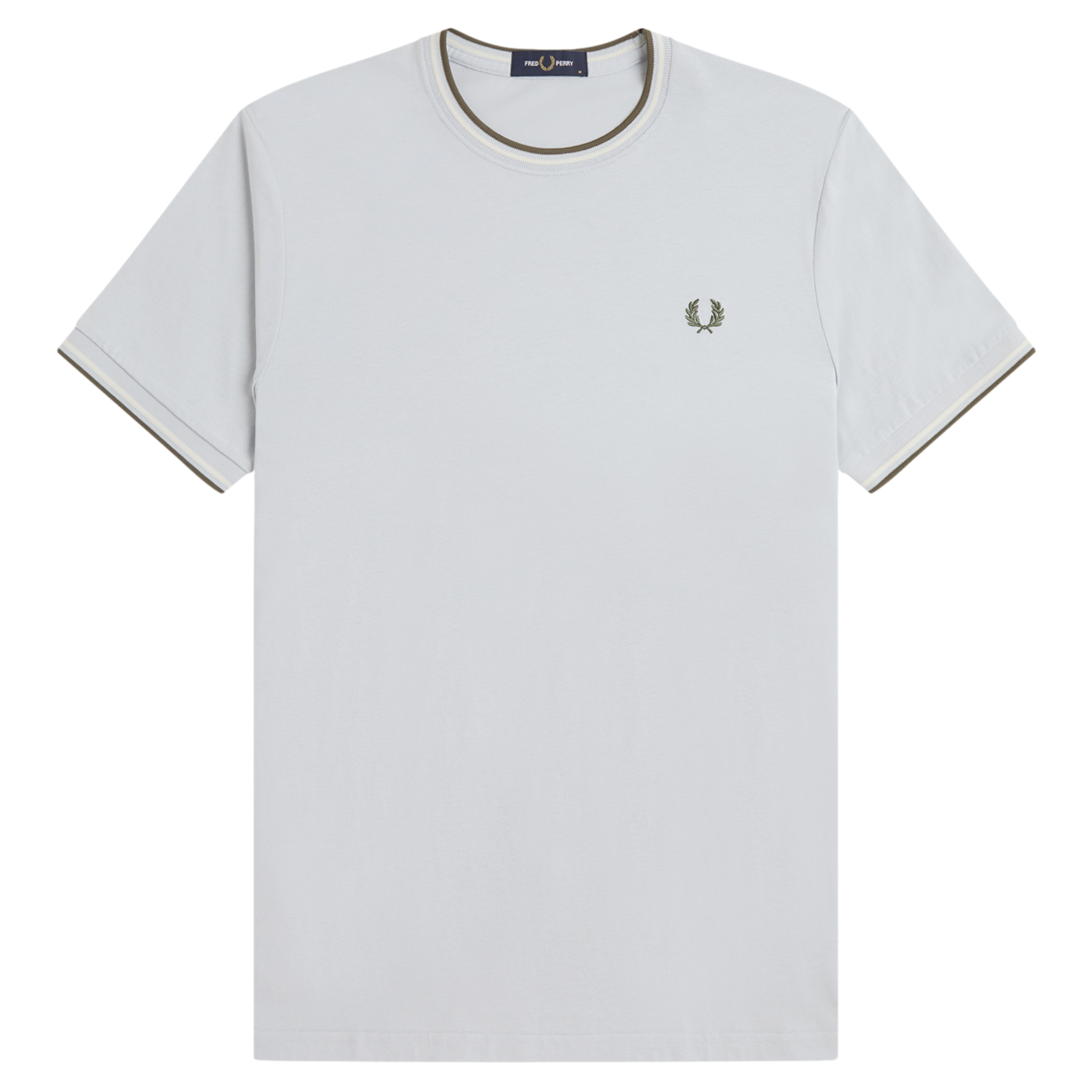 Mens Fred Perry Dusky Blue/Ecru/Laurel Twin Tipped S/s T Shirt