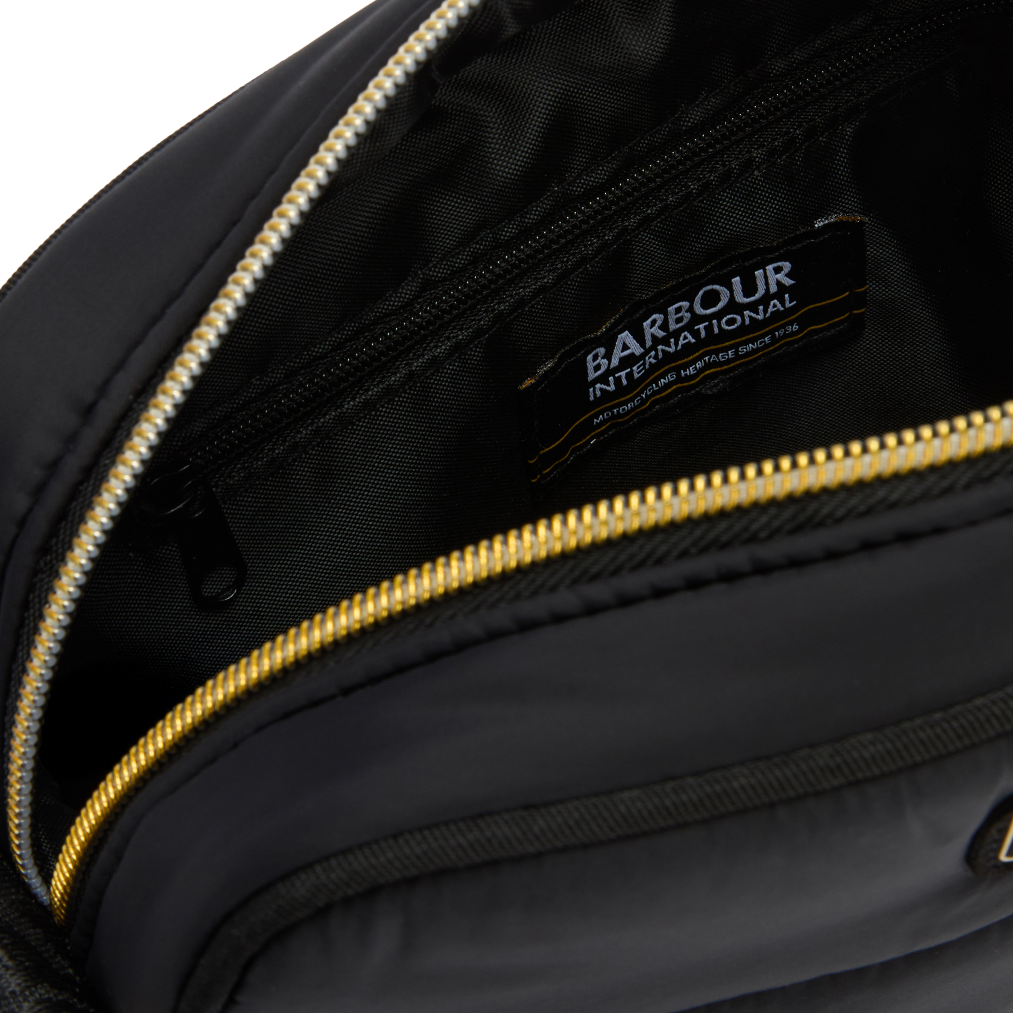 Womens Barbour International Black Monaco Quilt Crossbody Bag