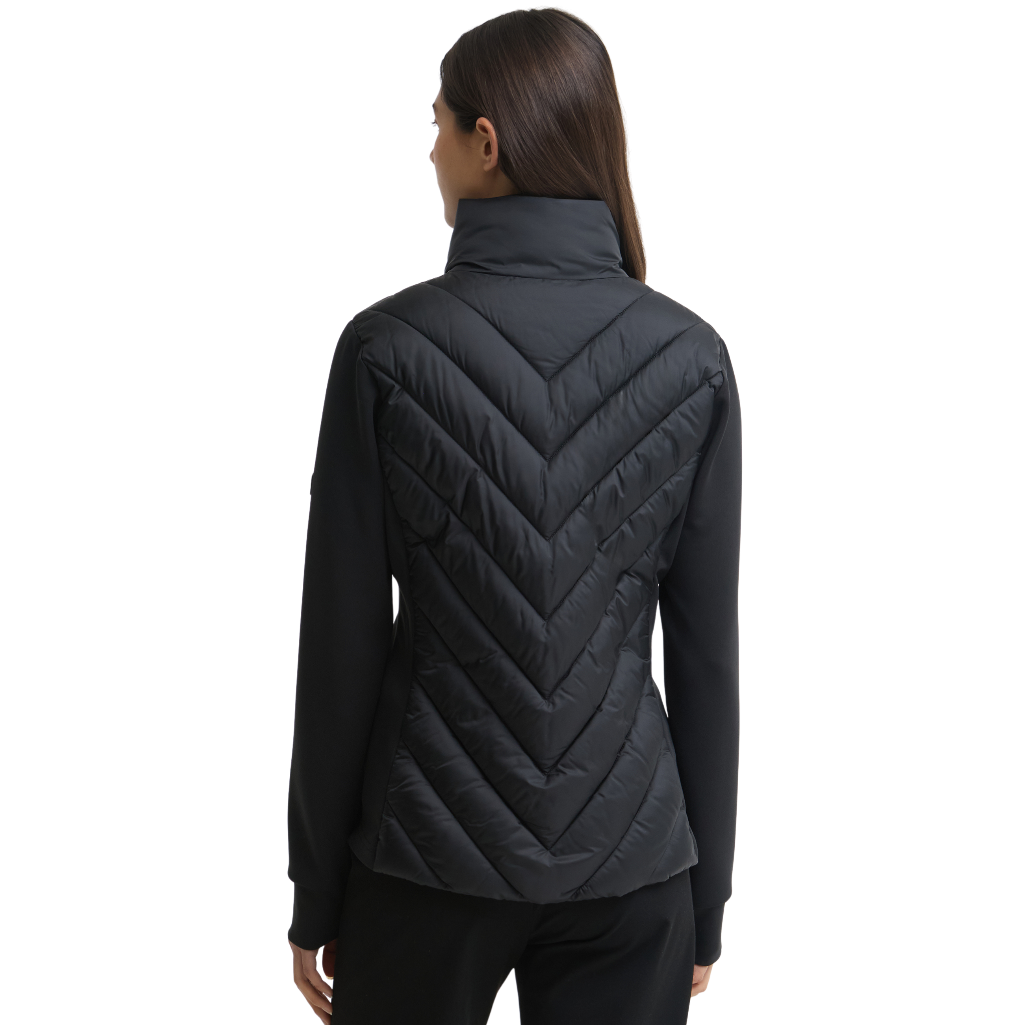 Womens Barbour International Black Luxara Quilted Sweat Jacket