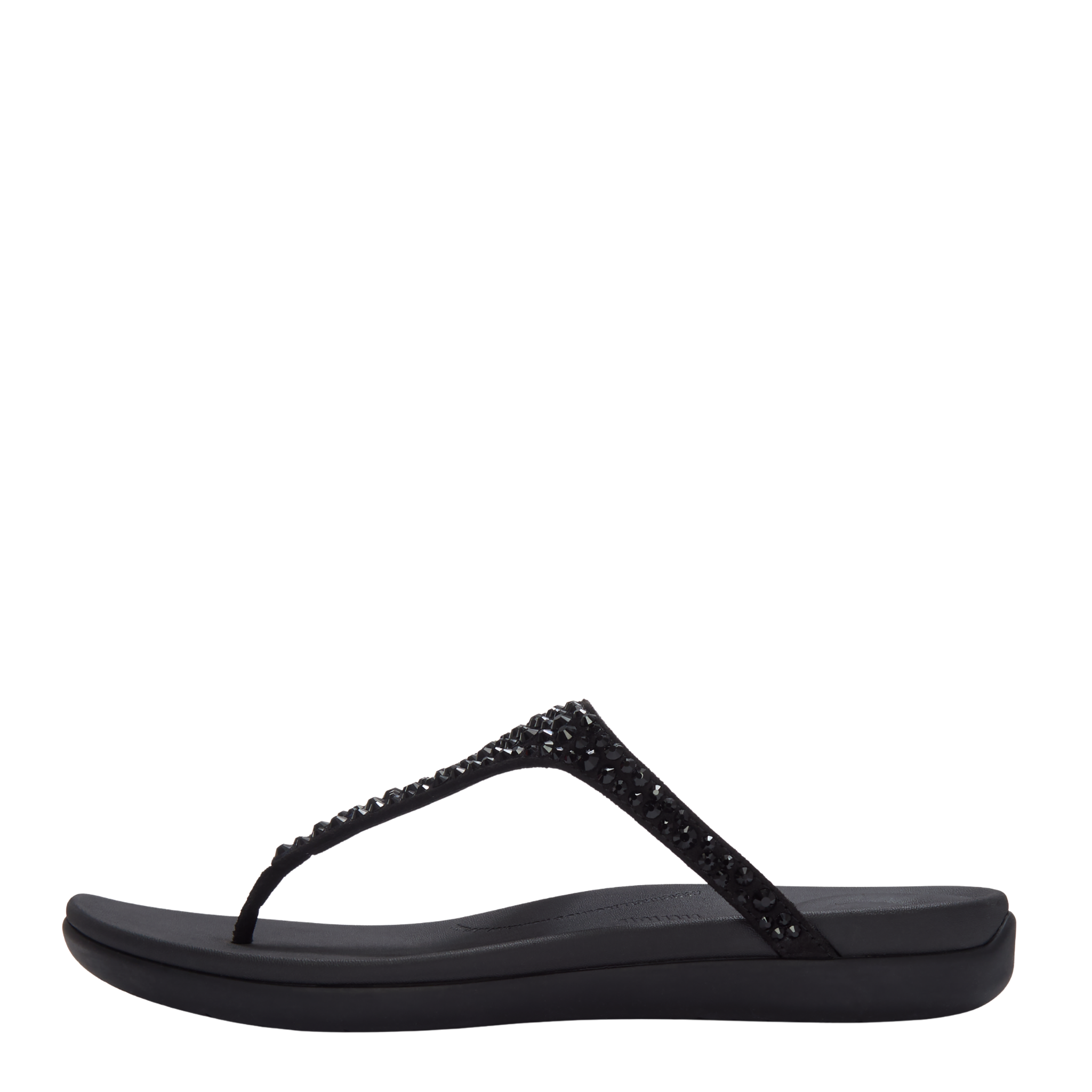 Womens FitFlop Black Solay Mixed-Crystal Toe-Post Sandals